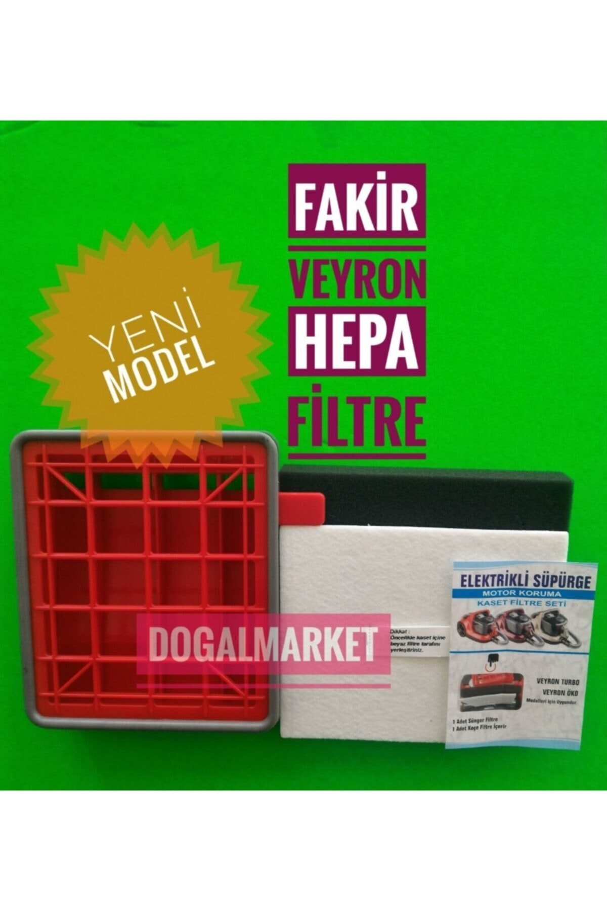 Kırmızı filtre tutucu, siyah ve beyaz filtre, Fakir Veyron Hepa.