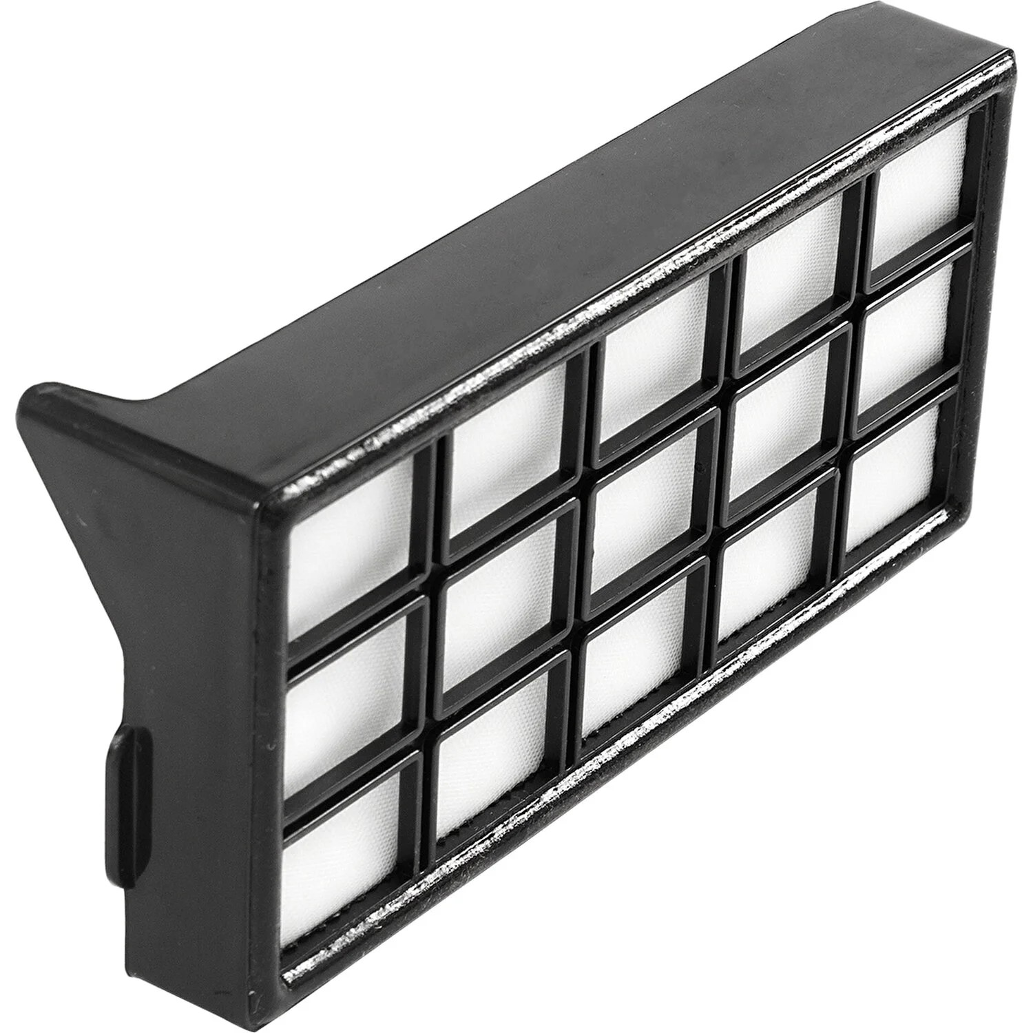 3x5'lik ızgarada beyaz filtreli siyah filtre çerçevesi.