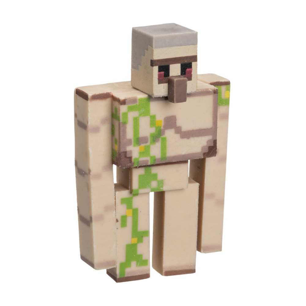 Kanciasty Golem z Minecraft z brązowymi i zielonymi detalami.