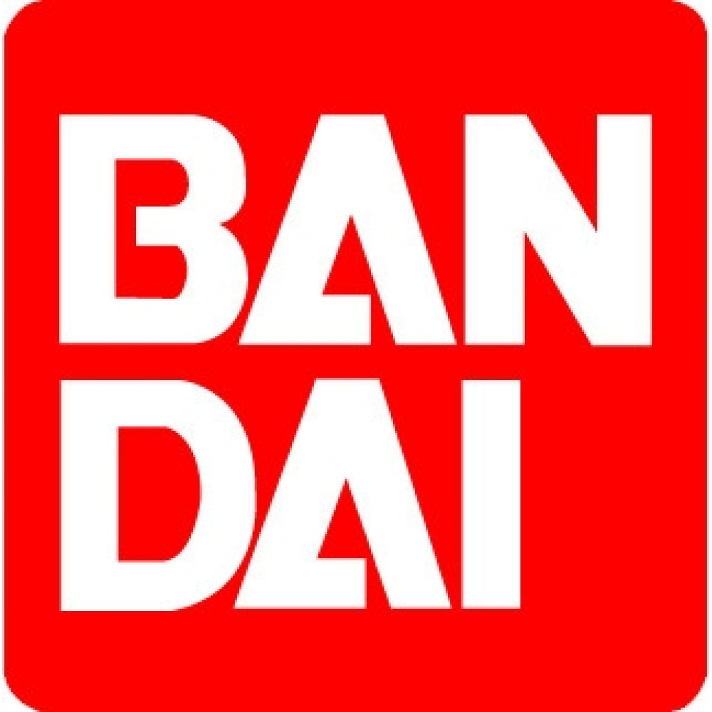 Logo Bandai na czerwonym tle.