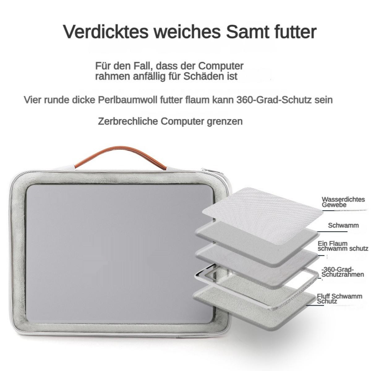 Ein Laptop-Schutz mit mehreren Schichten aus wasserdichtem Gewebe und Schwamm.