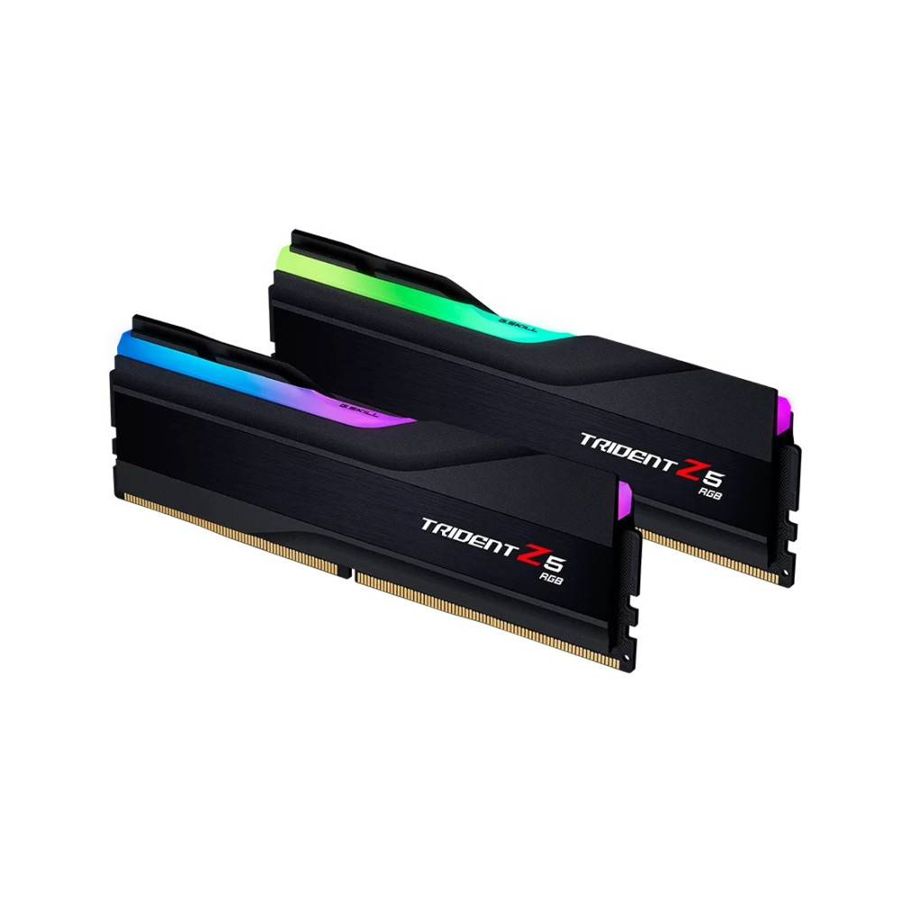 Dwa czarne moduły RAM G.Skill Trident Z5 RGB z podświetleniem RGB.