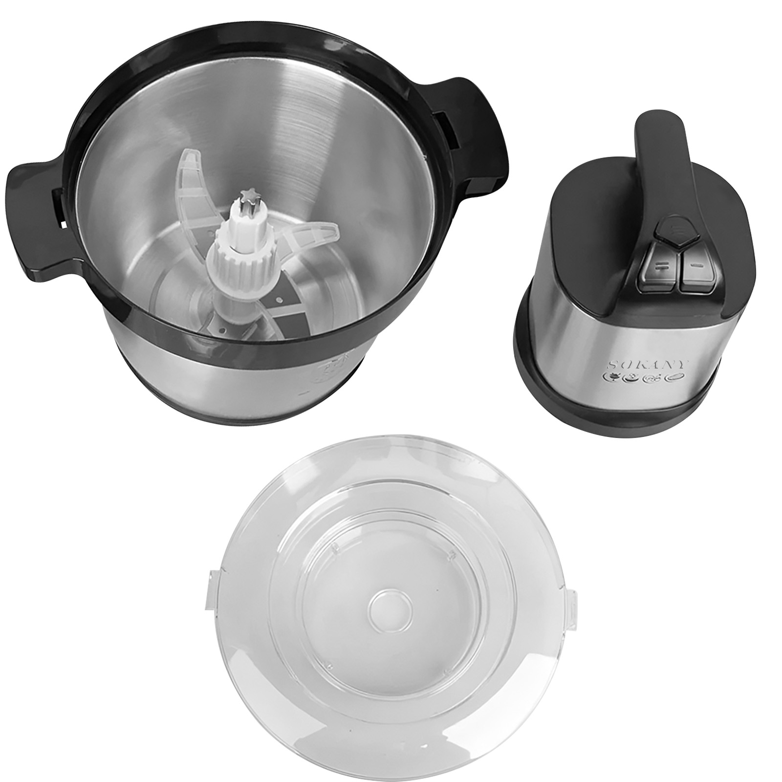 Ein Metal-Hacker-Set mit Schüssel, Klinge und Deckel.