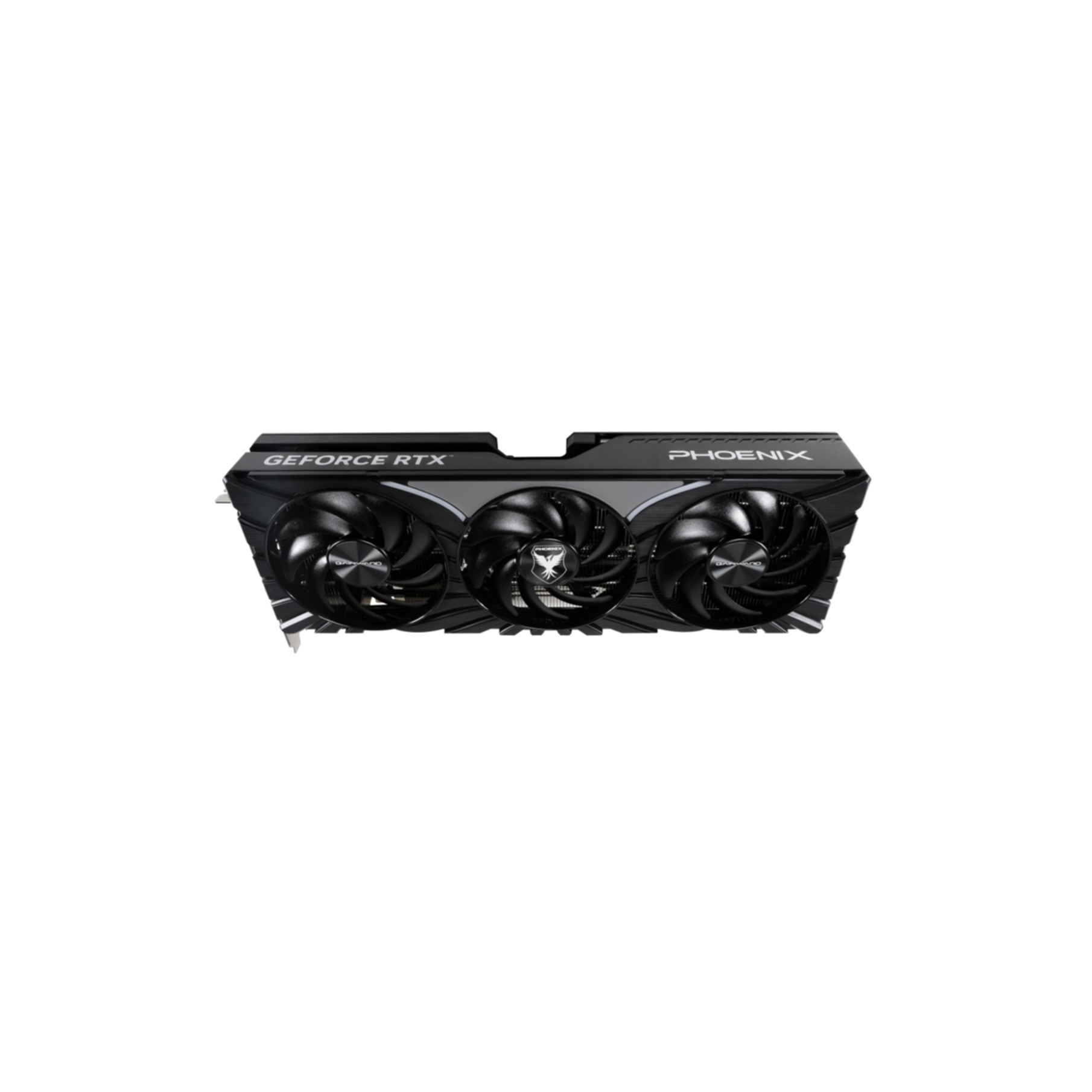Black graphics card with three fans and "GEFORCE RTX" label.