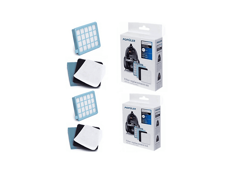 POPULER Philips FC9323/07 PowerPro Compact Uyumlu  Hepa Filtre Seti 2 Adet