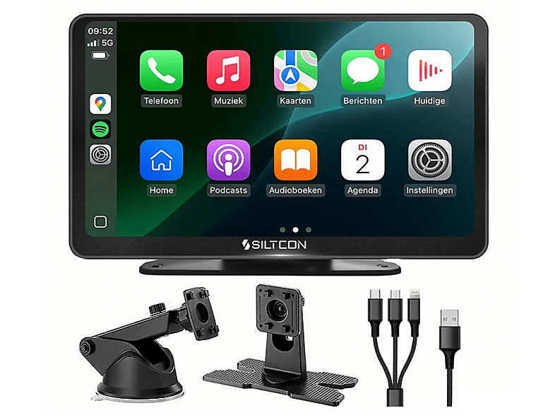 SILTCON Carplay Scherm 7 inch - Android en Apple Carplay - Touchscreen - Navigatiesysteem Navigation system Wereldwijd