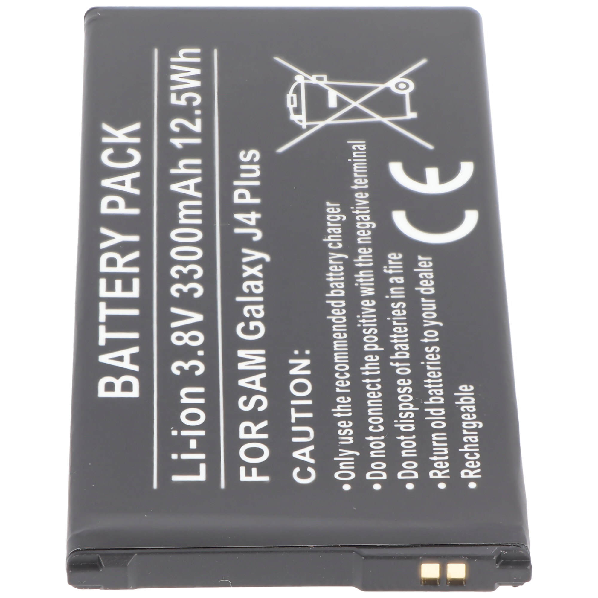 Schwarzer Akku für Samsung Galaxy J4 Plus, 3300mAh, 3.8V.