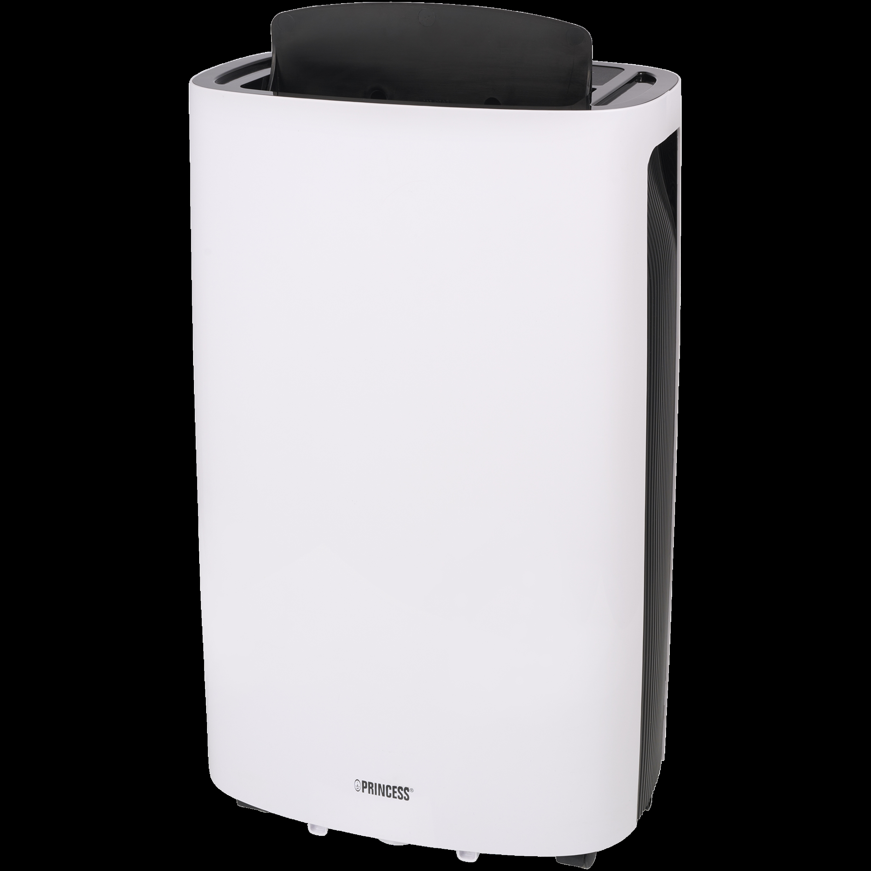 Umidificatore bianco con coperchio nero e lati scanalati. Logo Princess visibile.