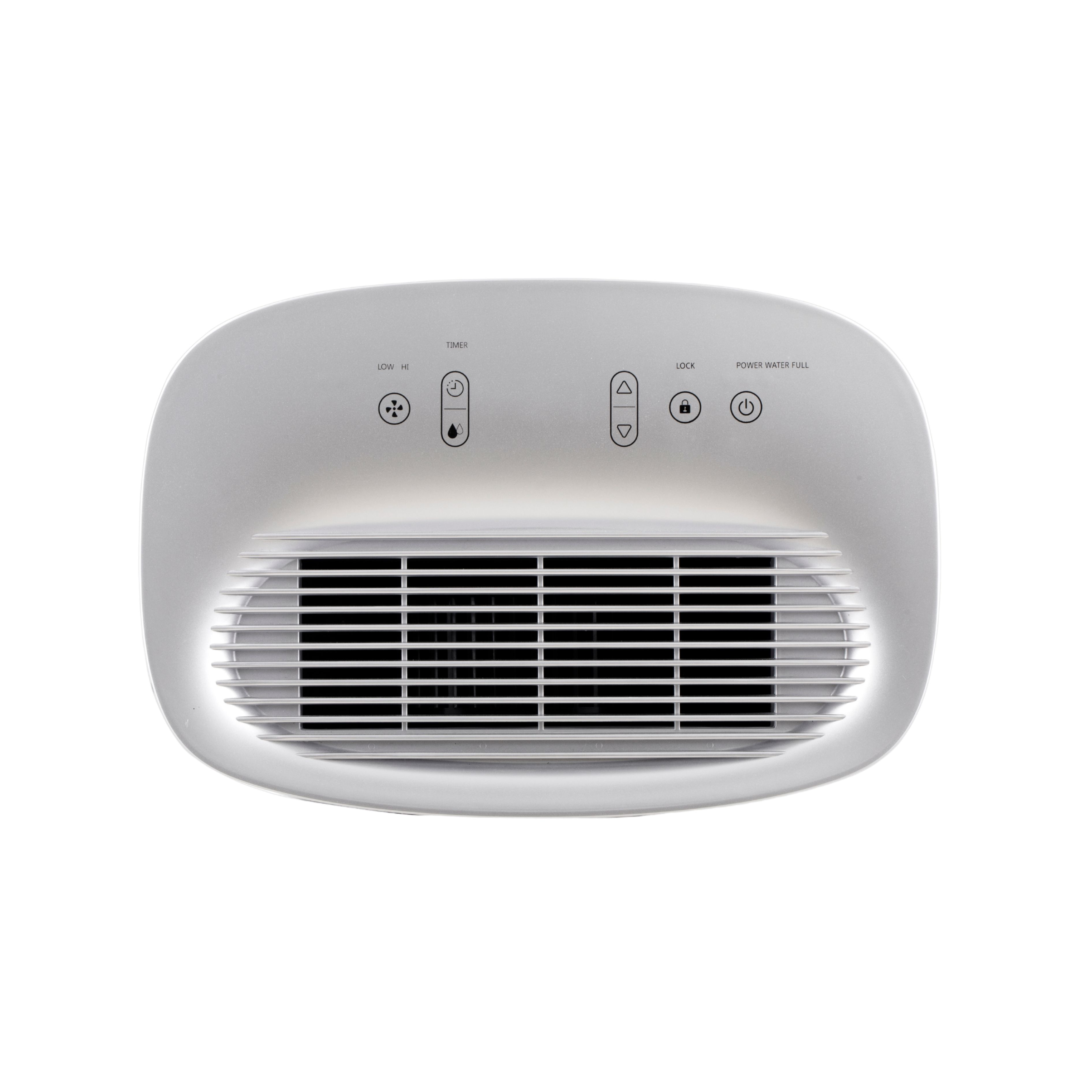 Unità ventilatore bianca con pulsanti di controllo e fessure.