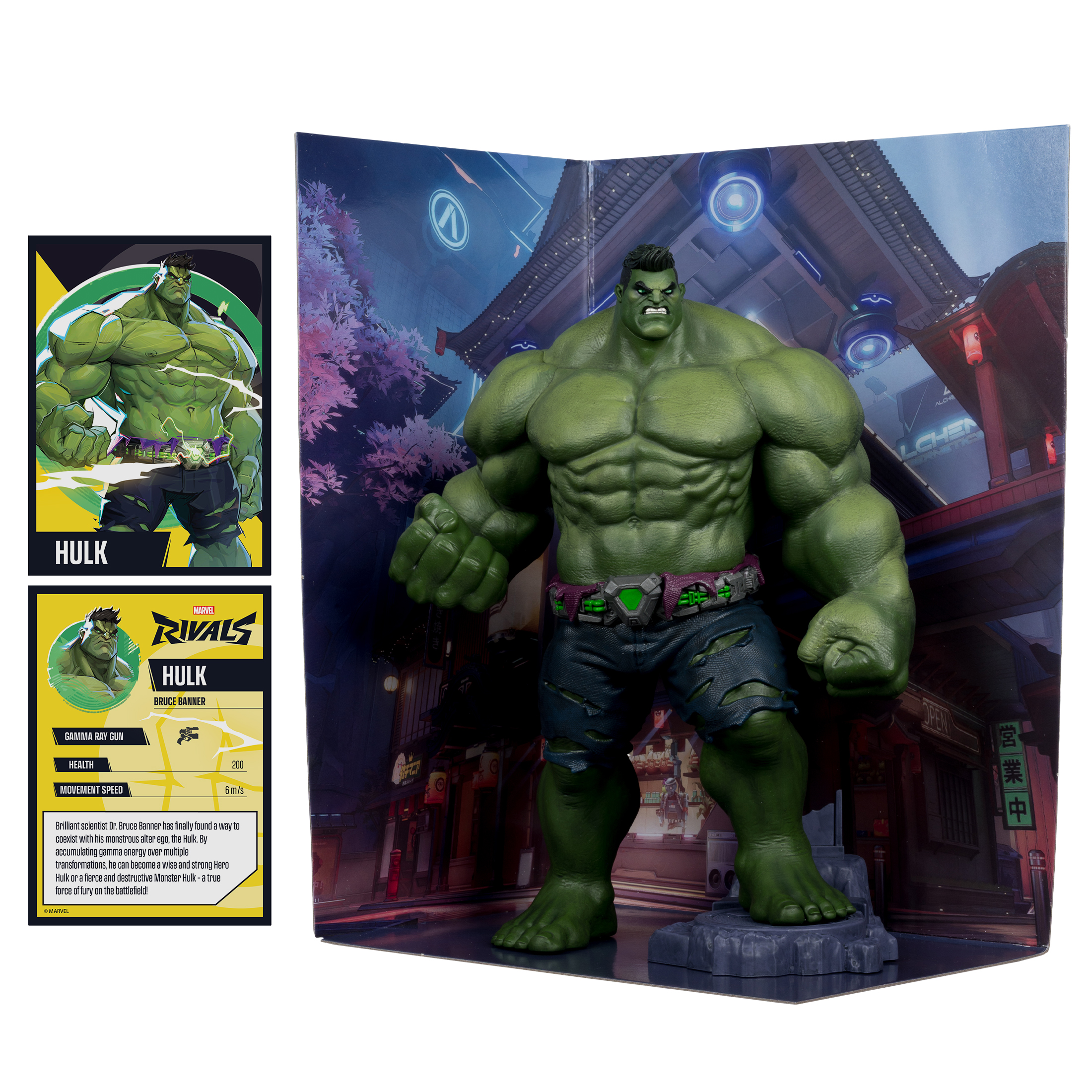 Der Hulk steht in einer Szene mit asiatischer Architektur.