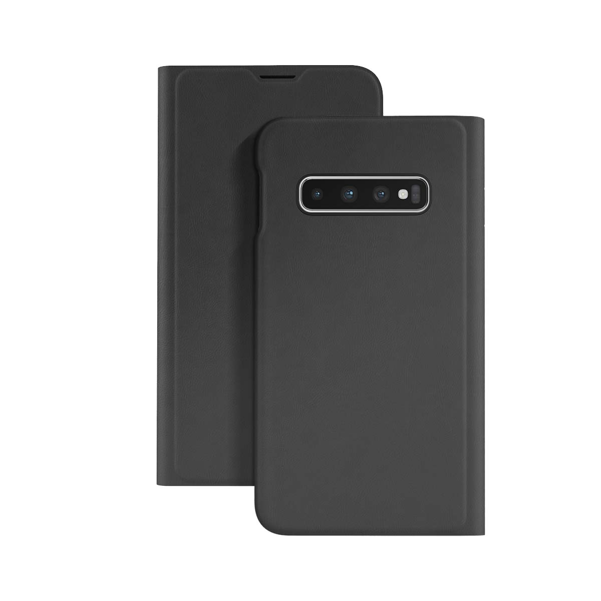 Schwarzes Handycover mit Kameraaussparung, das eine Schutzhülle darstellt.