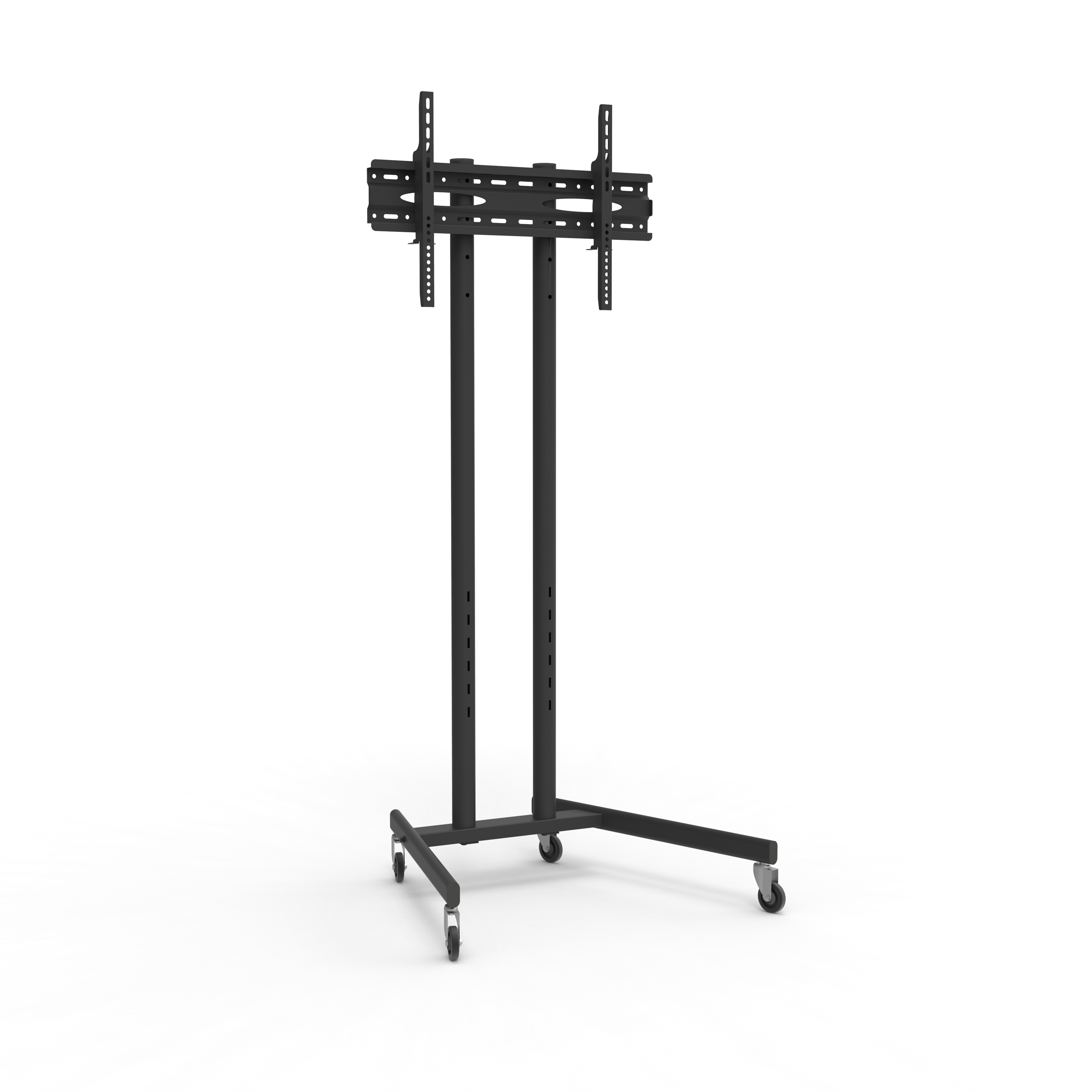 ALPIN TV/Fuar Standı Tekerlekli Metal Ayaklı Siyah