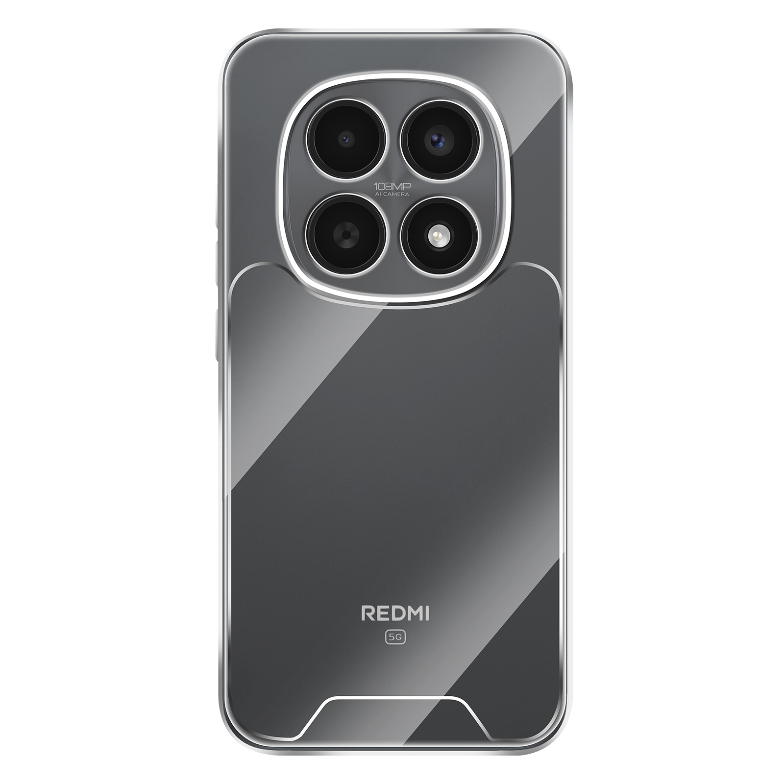 Custodia trasparente per telefono con quad camera, 108MP, Redmi 5G.