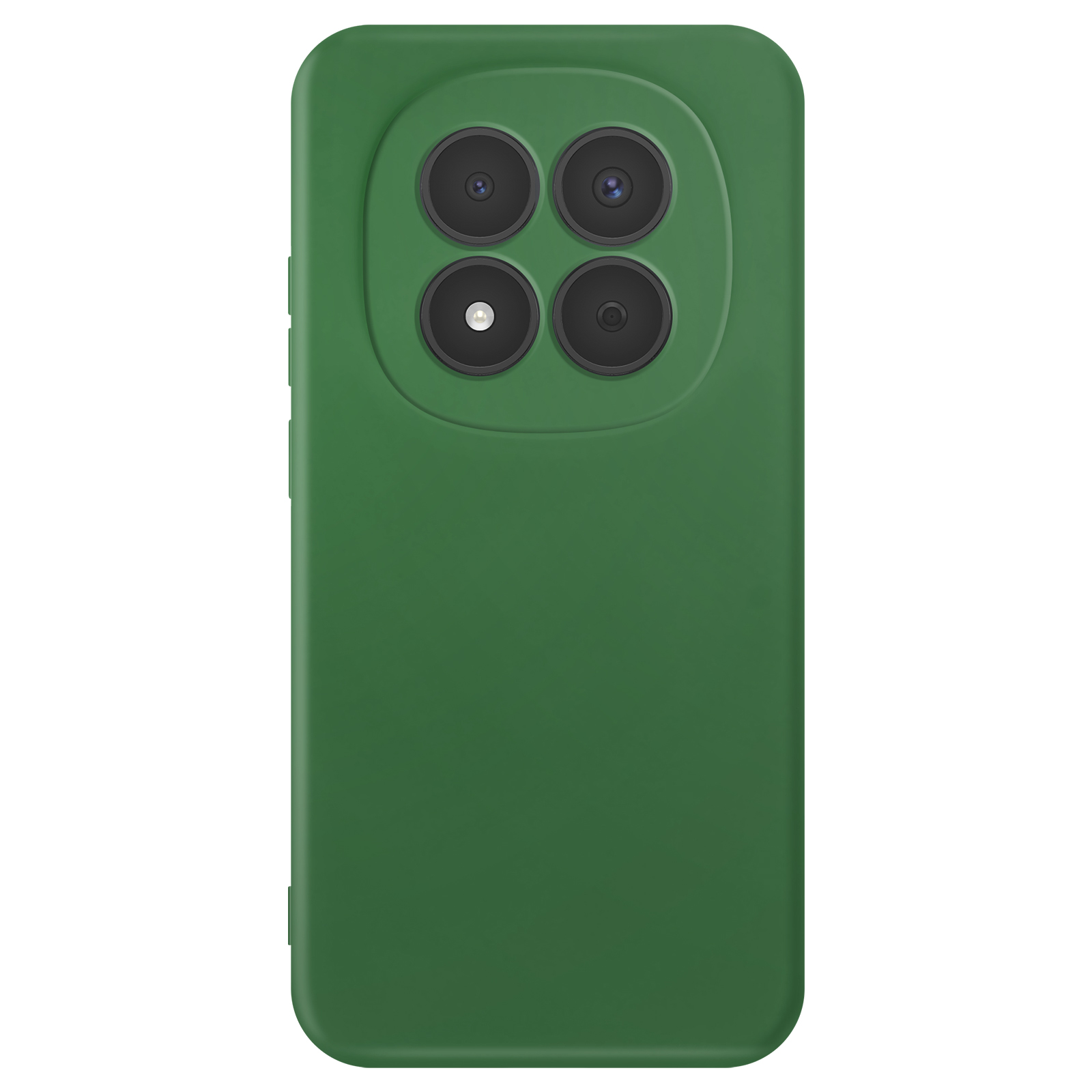 Cover verde per telefono con quattro lenti disposte a cerchio.