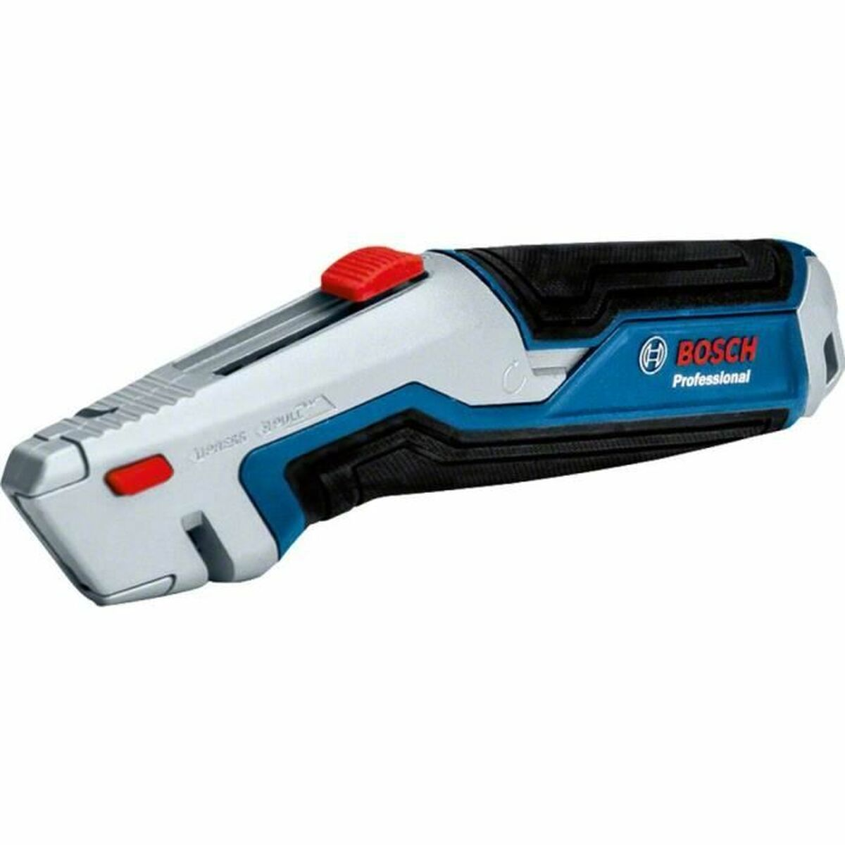 Ein Bosch Professional Einhand-Cuttermesser mit blauem und silbernem Griff.