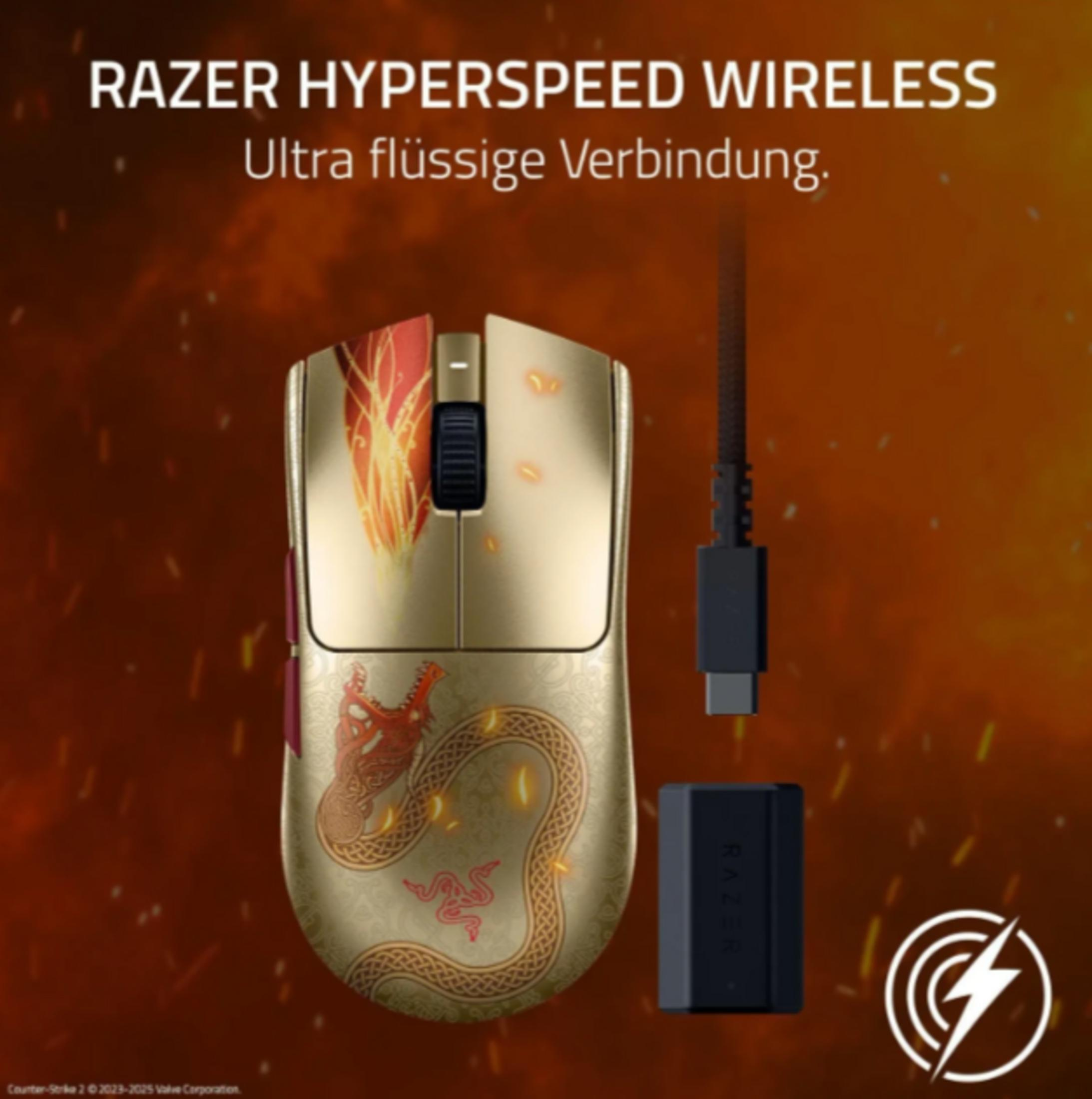 RAZER Viper V3 Pro CS2 Edition Kablolu/Kablosuz Gaming Mouse Altın
