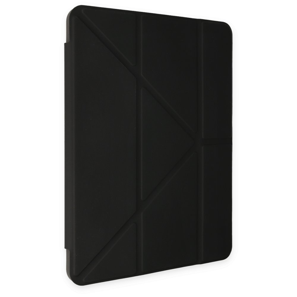 Geometrik desenli siyah tablet kılıfı.