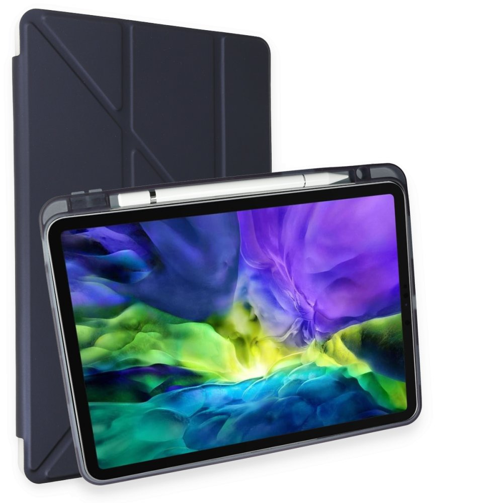 NEWFACE Mars iPad Air 10.9" Uyumlu Kalemlikli iPad Air 4 10.9" Tablet Kılıfı Lacivert
