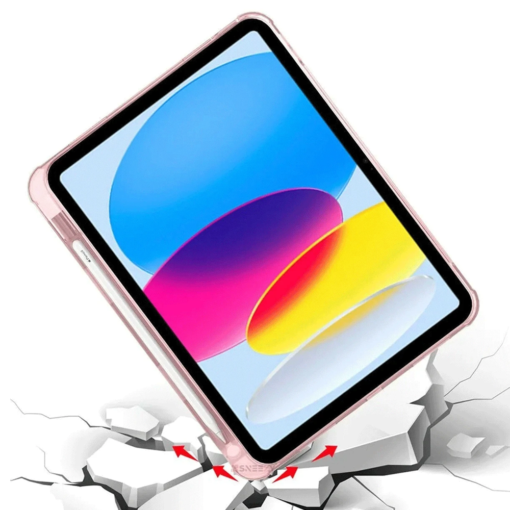Çatlak beyaz yüzeyde kalemli pembe tablet.