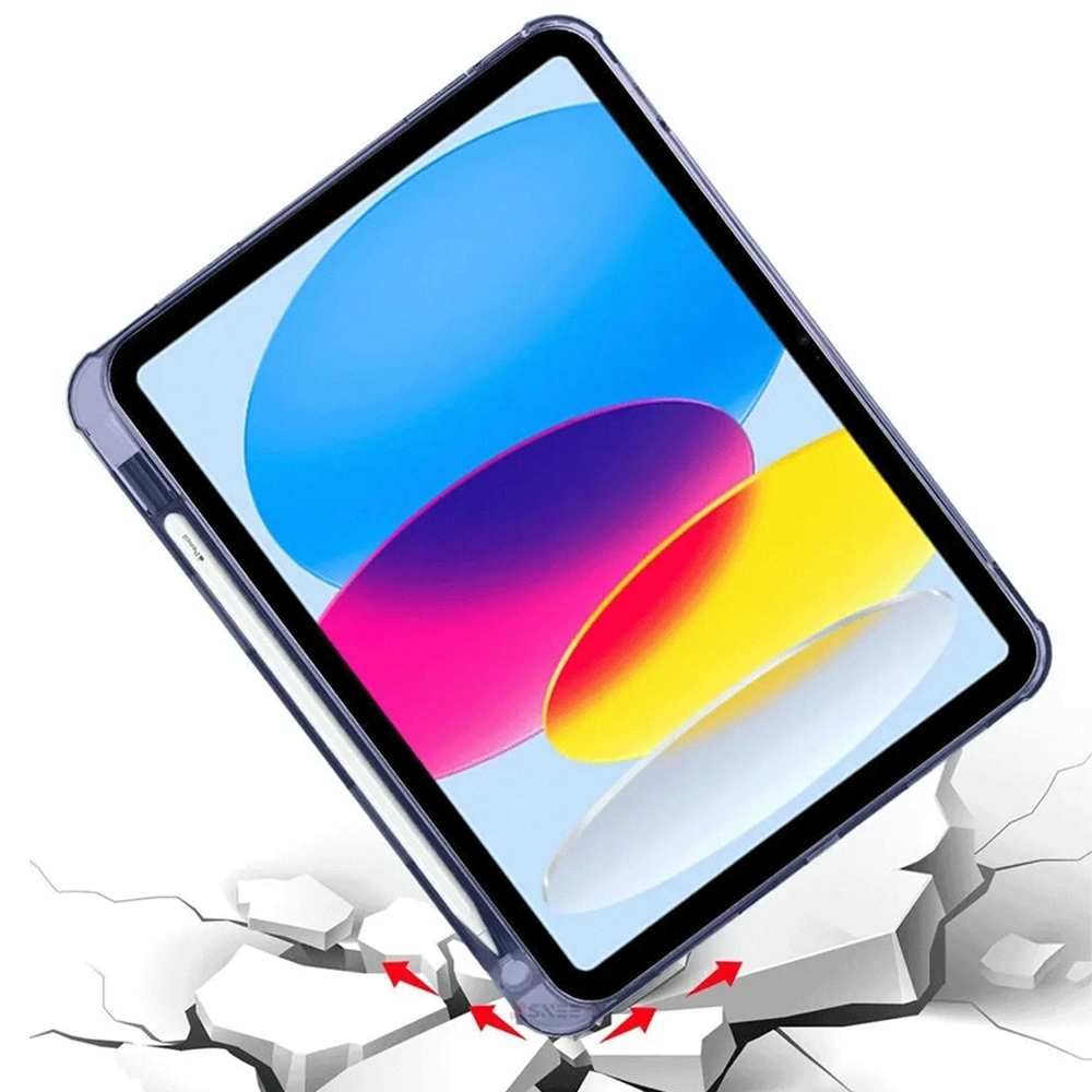 Kılıflı tablet çatlak zemine düşüyor.