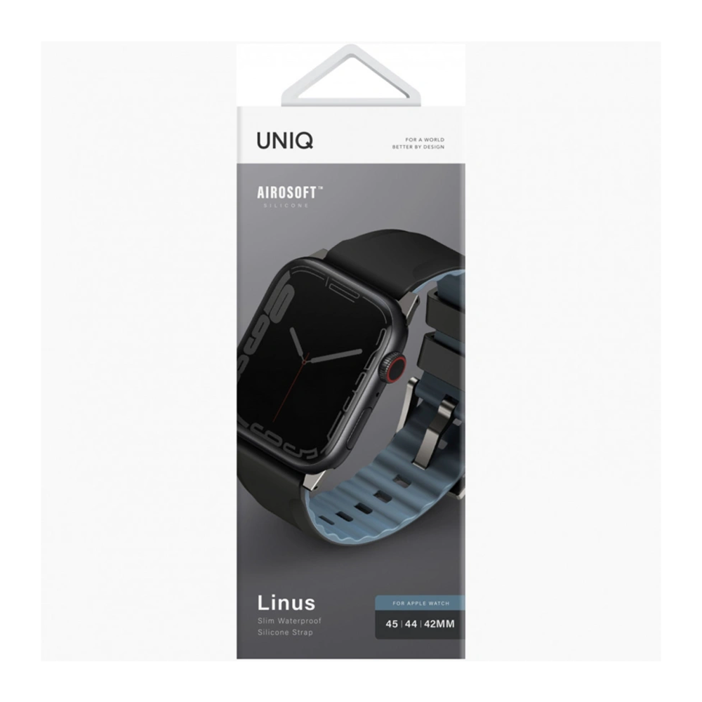 Apple Watch için UNIQ Airosoft silikon saat kordonu ambalajı.