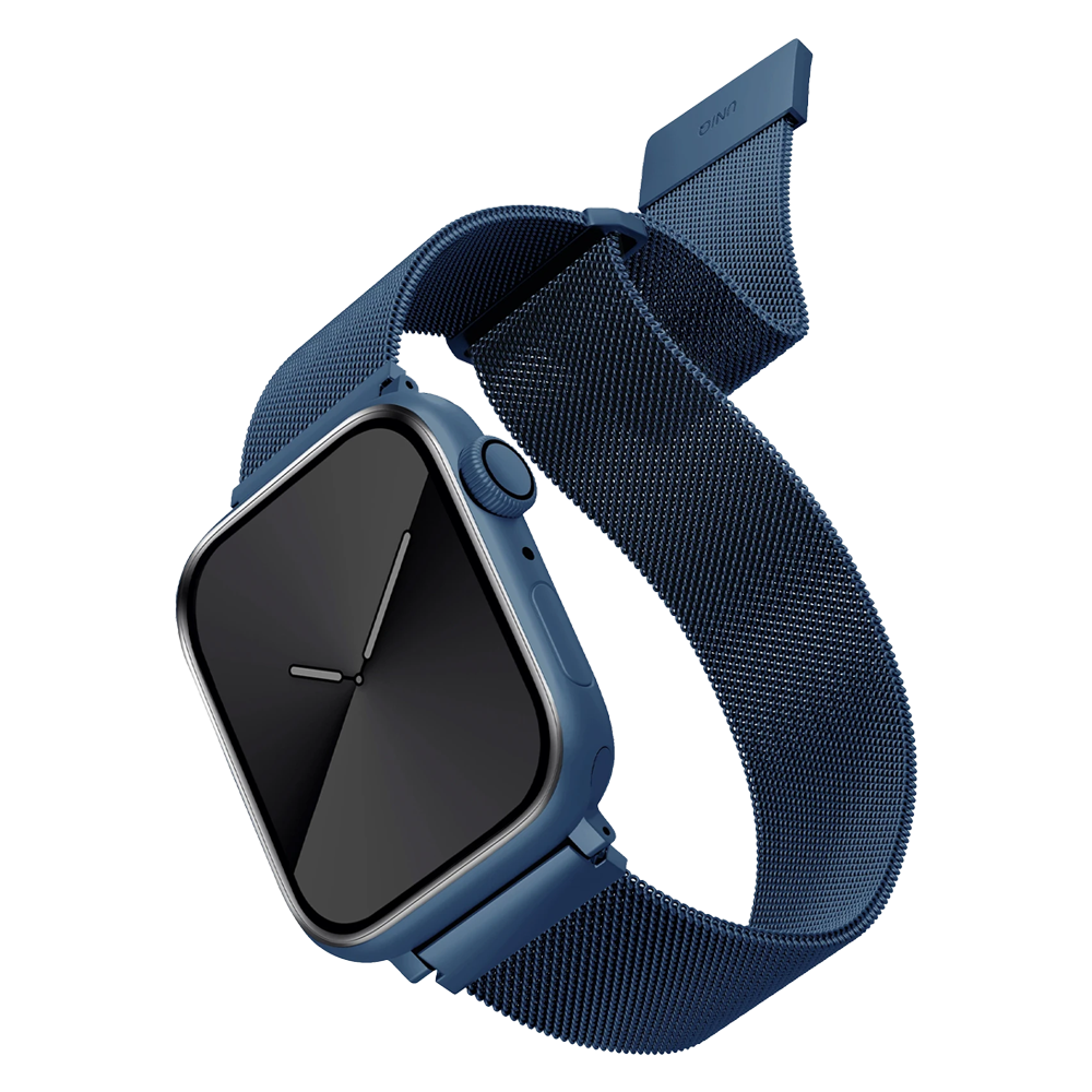 UNIQ Dante Apple Watch 38/40/41/42 mm Uyumlu Çelik Örgü Akıllı Saat Kordonu Mavi