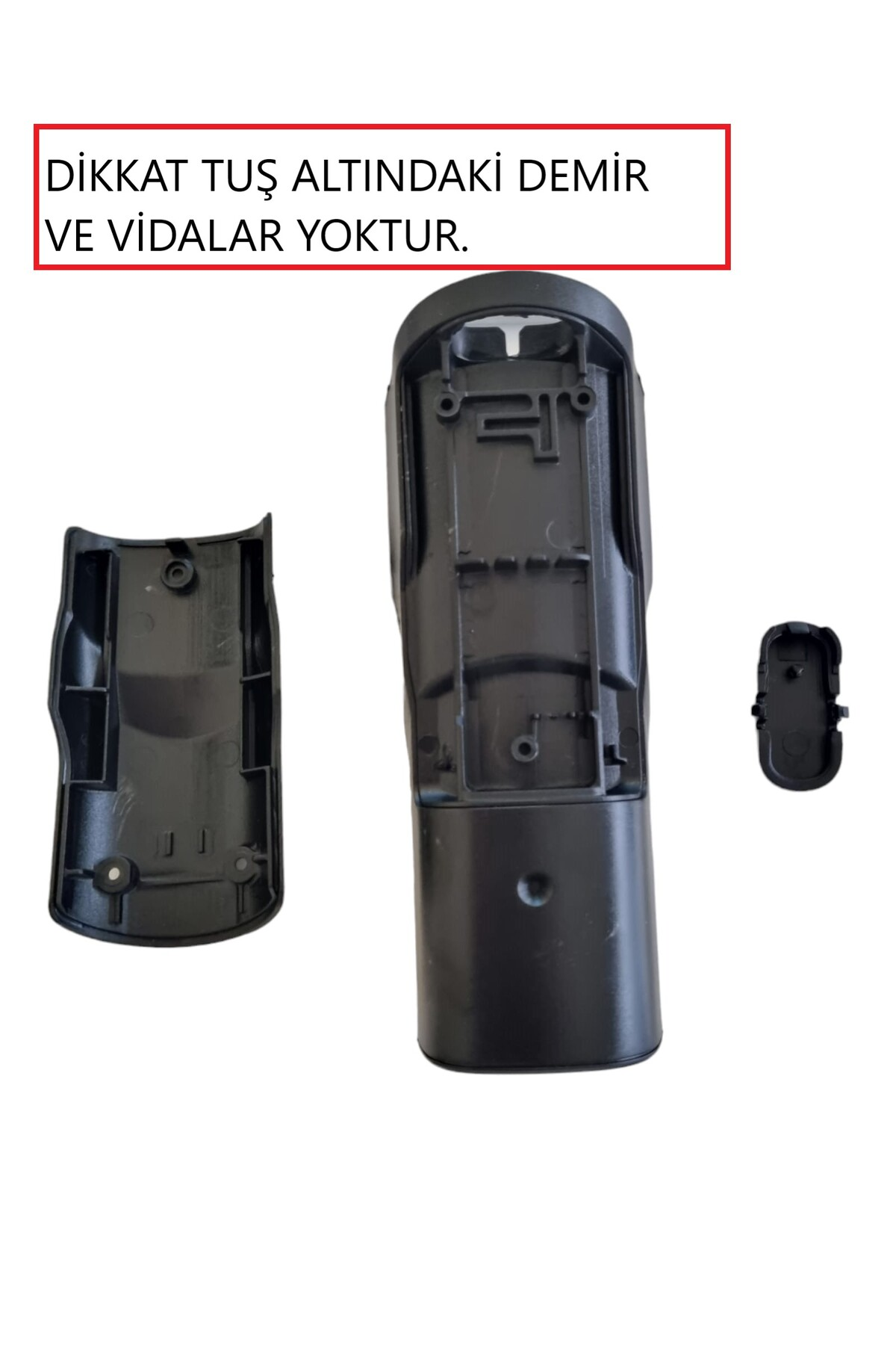Metal parçaları olmayan bir cihazın siyah plastik parçaları.