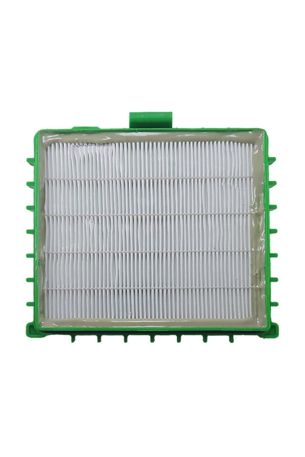 İç kıvrımlı yeşil dikdörtgen elektrikli süpürge filtresi.