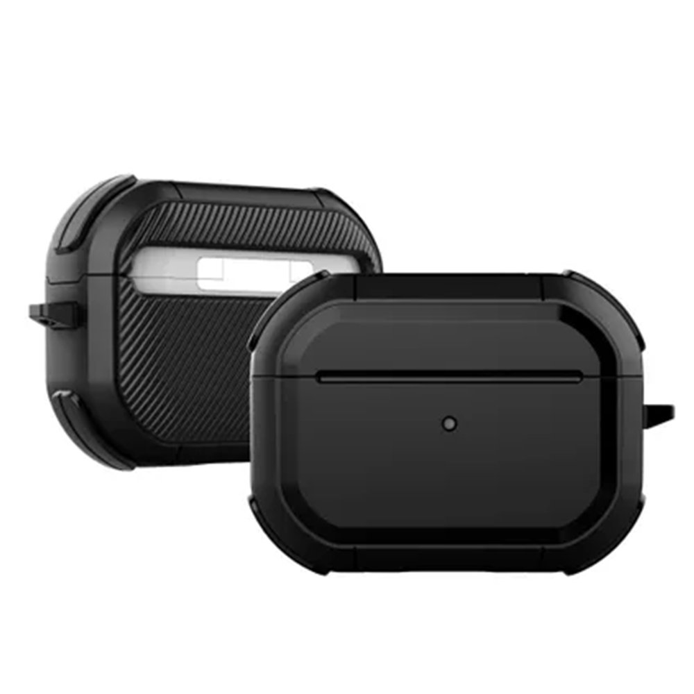 NEWFACE Tank Airpods Pro 2 (2.Nesil) Uyumlu Kulaklık Kılıfı Siyah