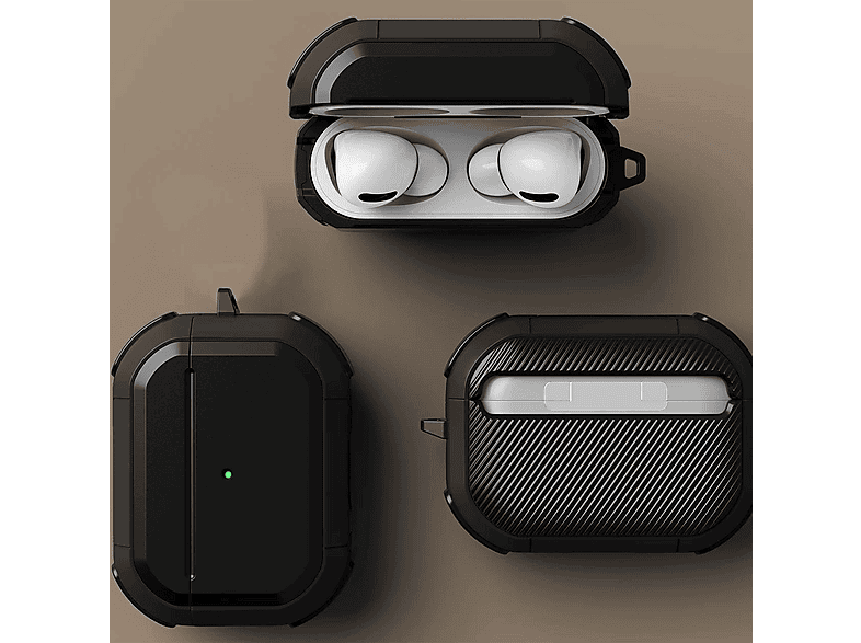 NEWFACE Tank Airpods Pro 2 (2.Nesil) Uyumlu Kulaklık Kılıfı Siyah