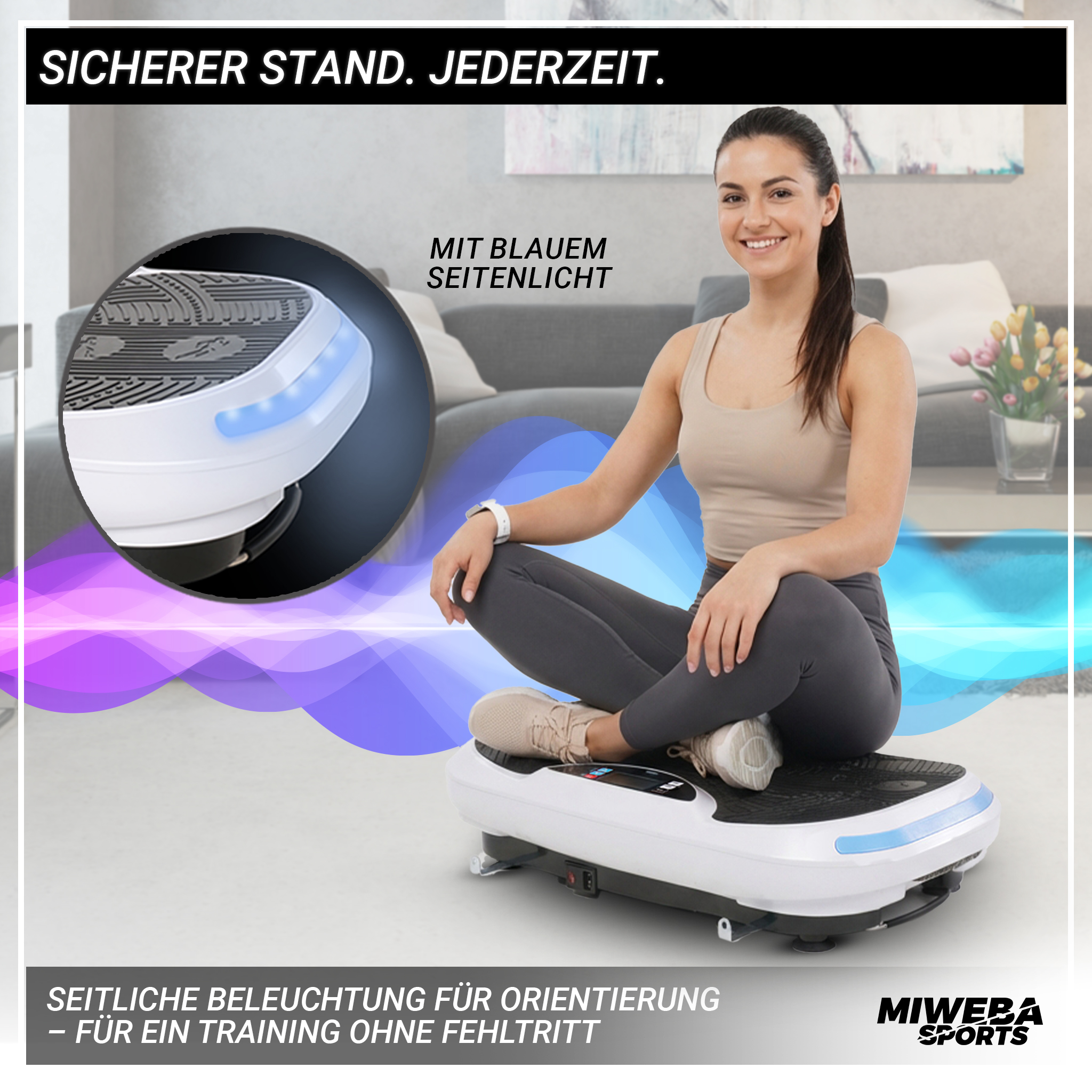 MIWEBA SPORTS MV300 4D | Vibrationsplatte, Schwarz