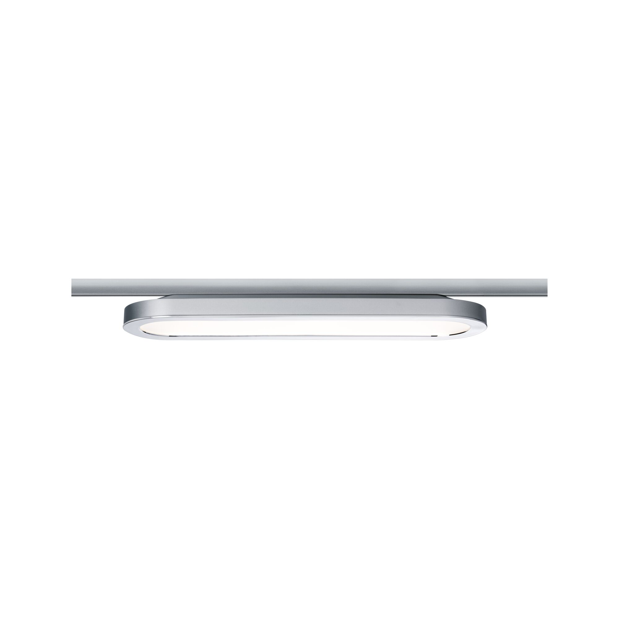 Un ovale argentato ed elegante con interno bianco luminoso.