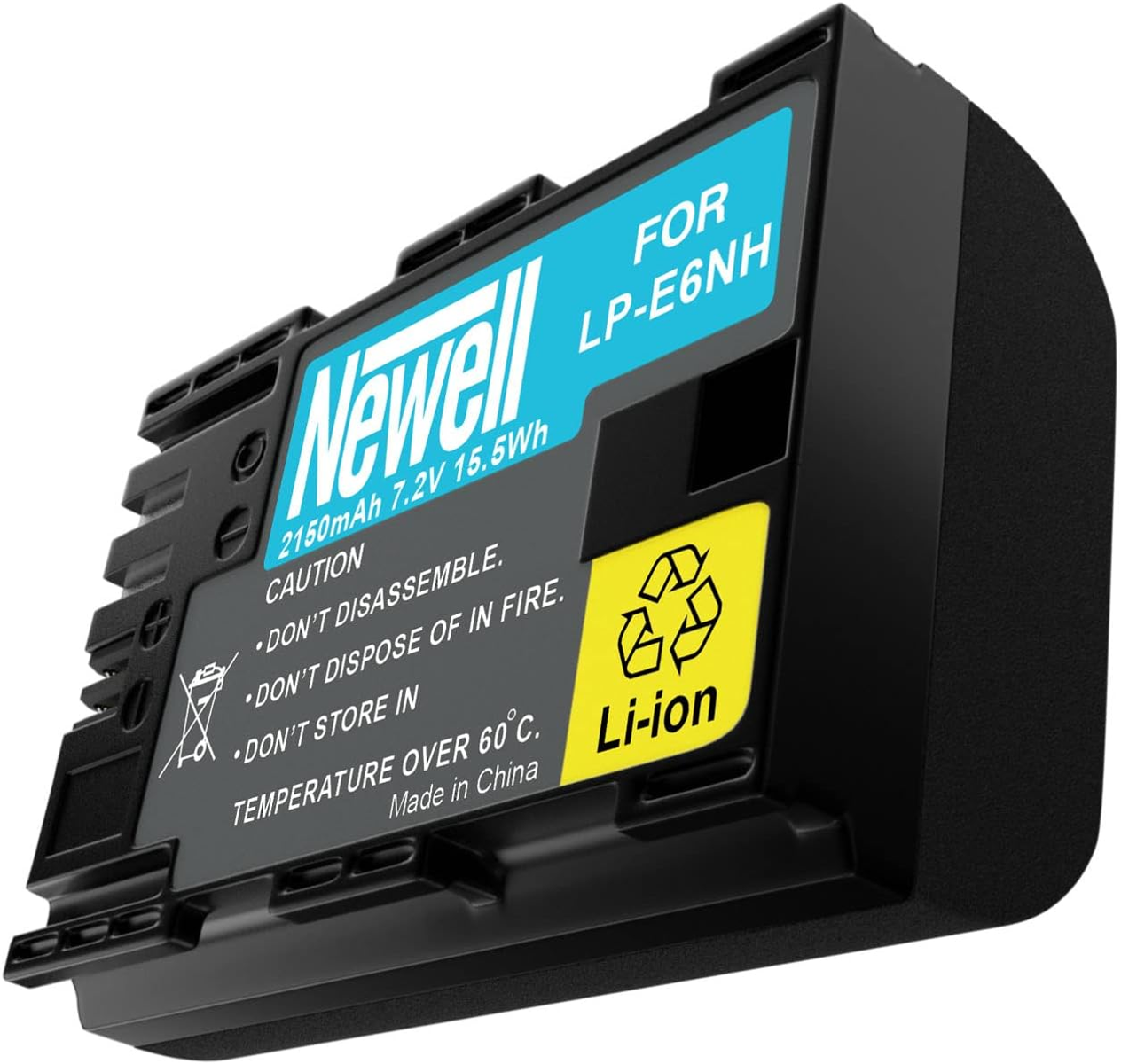 Ein Newell LP-E6NH Li-Ion Akku mit 2150mAh, 7.2V, 15.5Wh, Made in China.