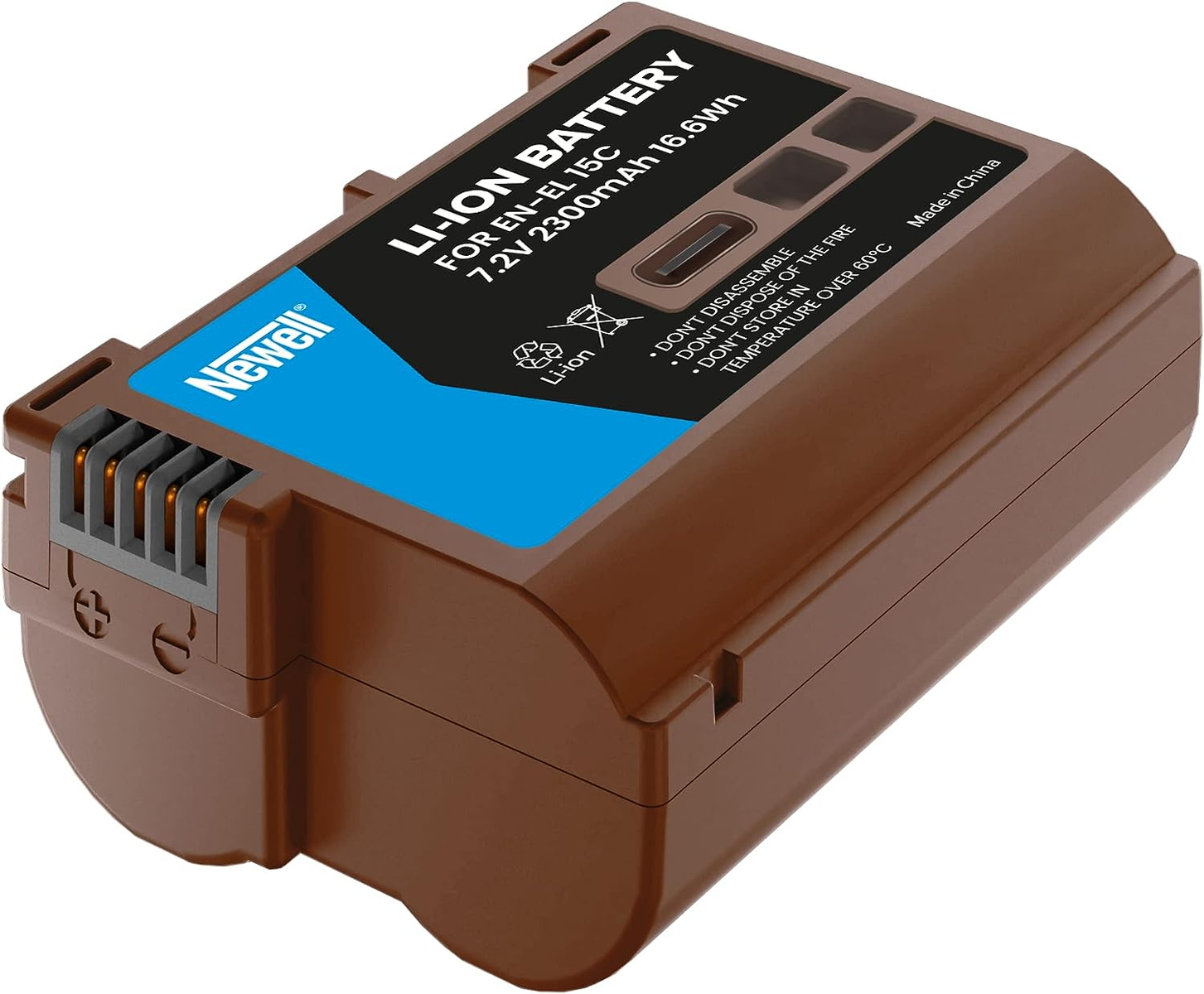 Batería Newell Li-Ion marrón para EN-EL15C, 7,2V 2300mAh.
