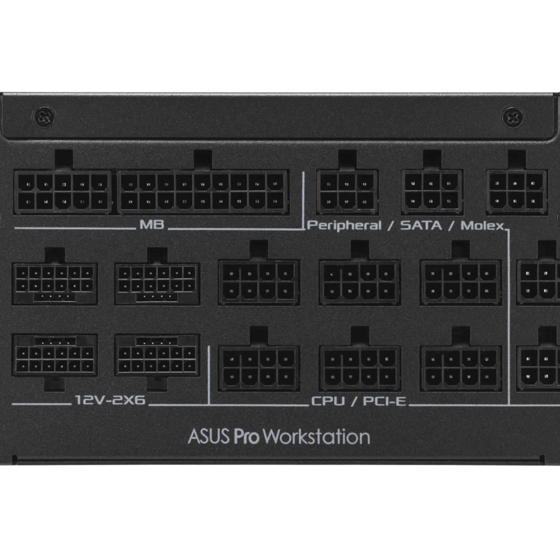 Zwarte voeding met meerdere poorten voor MB, Periferie, SATA, Molex, CPU/PCI-E.