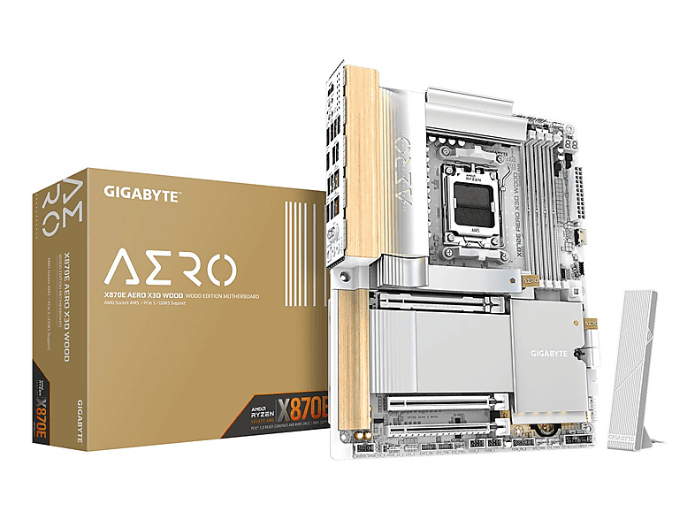 GIGABYTE X870E Aero X Wood 9000Mhz(OC) M.2 AMD X870E DDR5 ATX Anakart