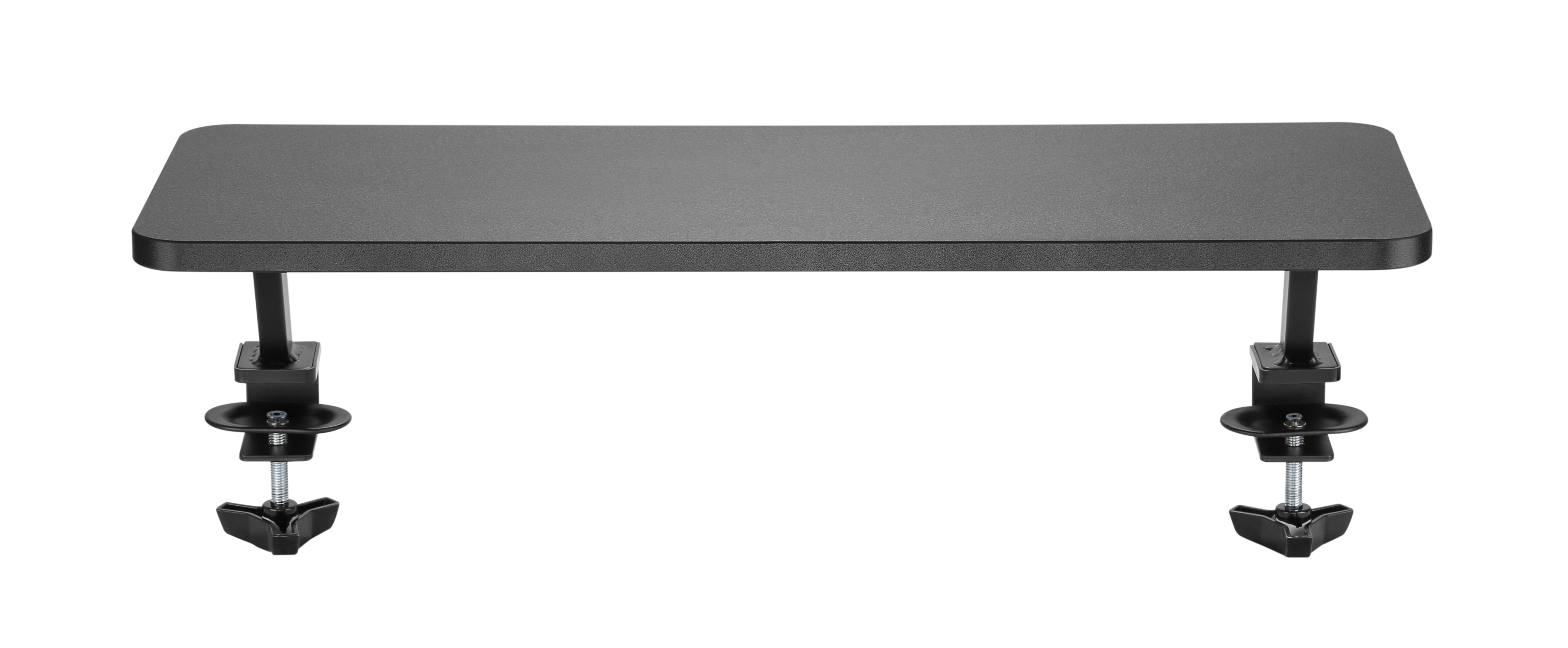 Una mesa negra con abrazaderas para sujetarla.