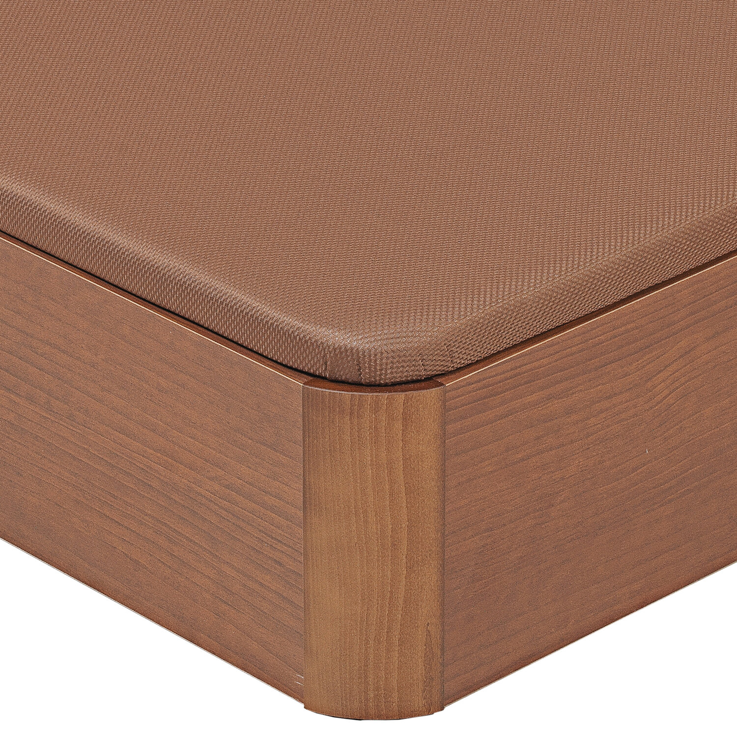 Primer plano de una superficie marrón texturizada en un mueble de madera.