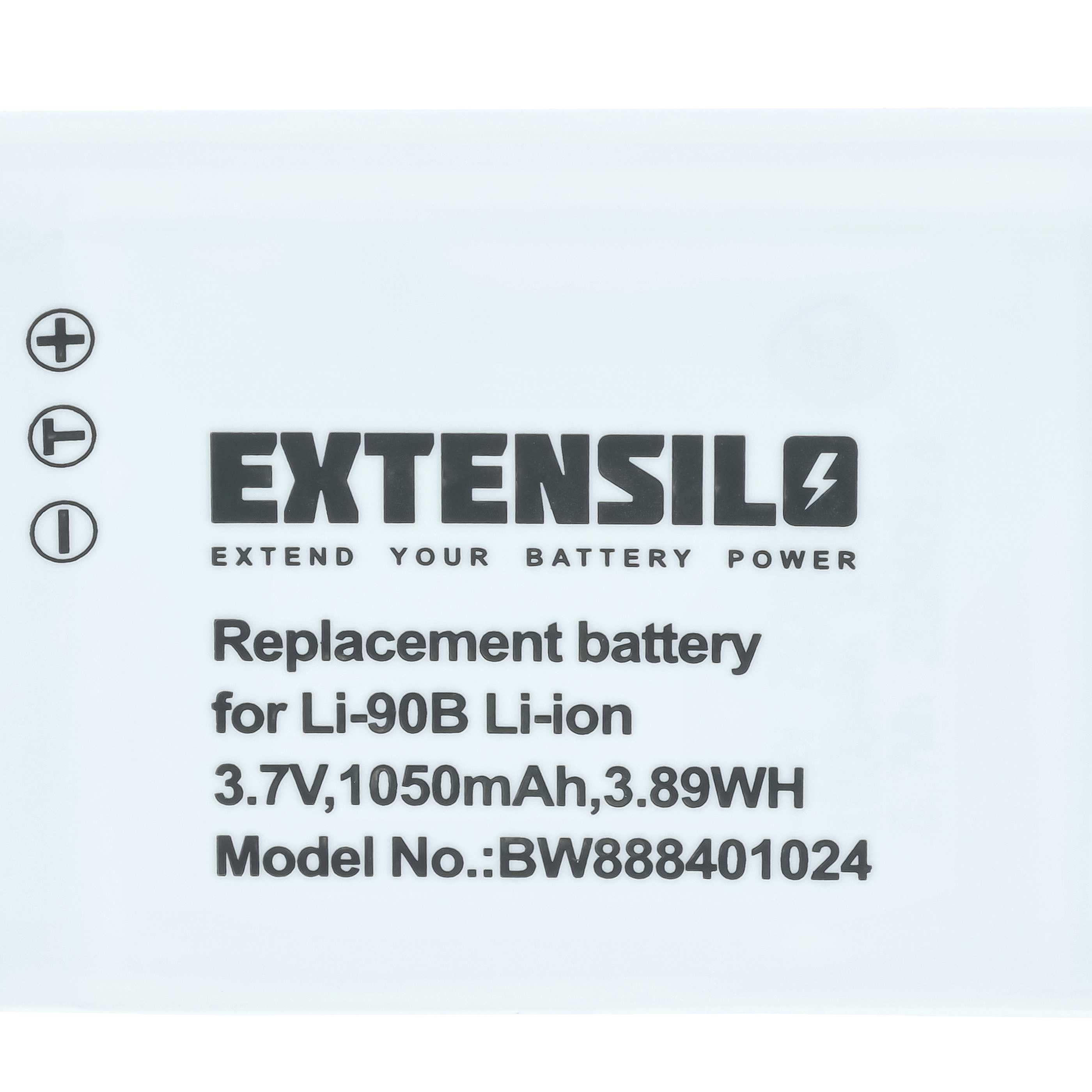Ersatzakku für Li-90B Li-ion, 3,7V, 1050mAh. Modell BW888401024.