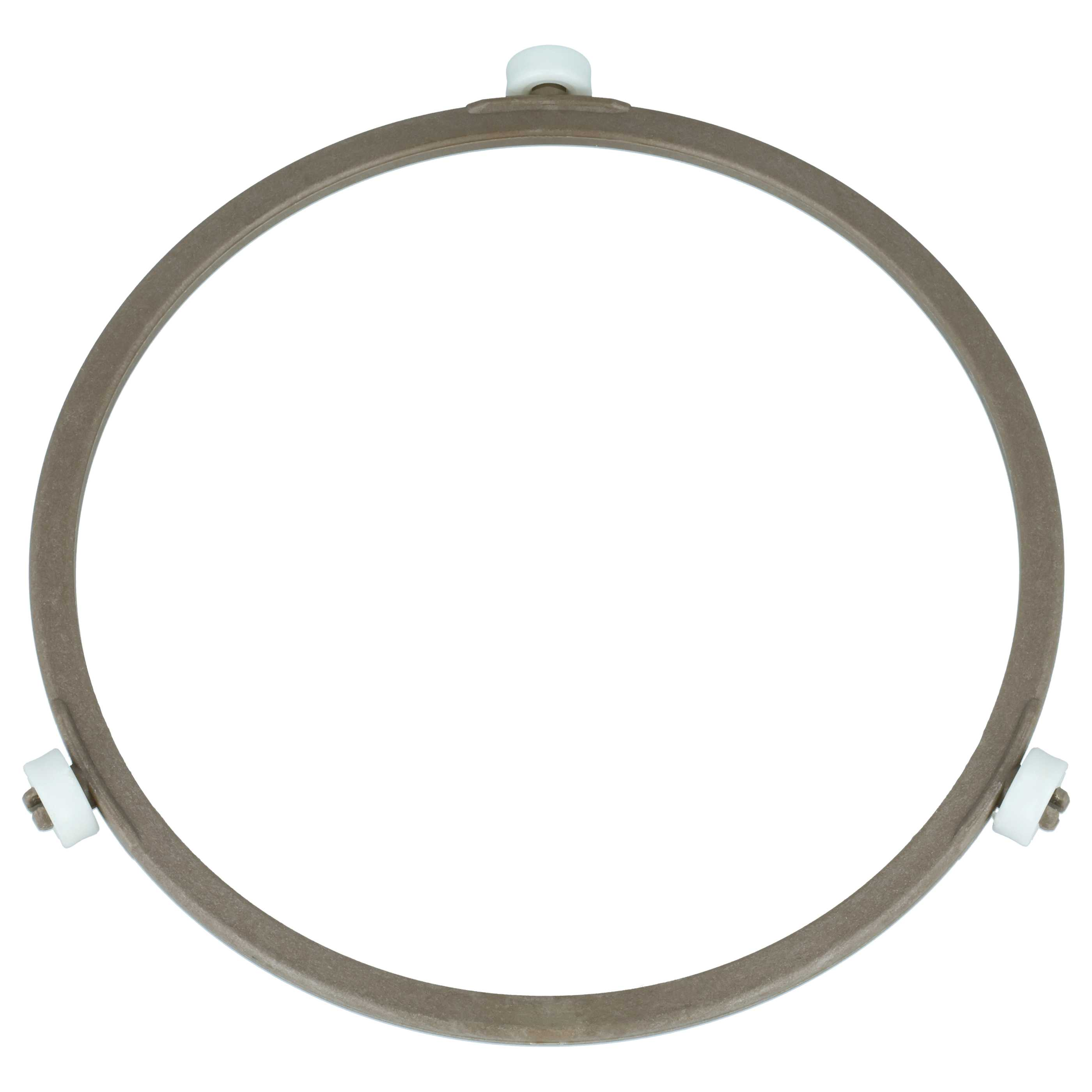 Brauner Ring mit drei weißen Rollen auf weißem Hintergrund.