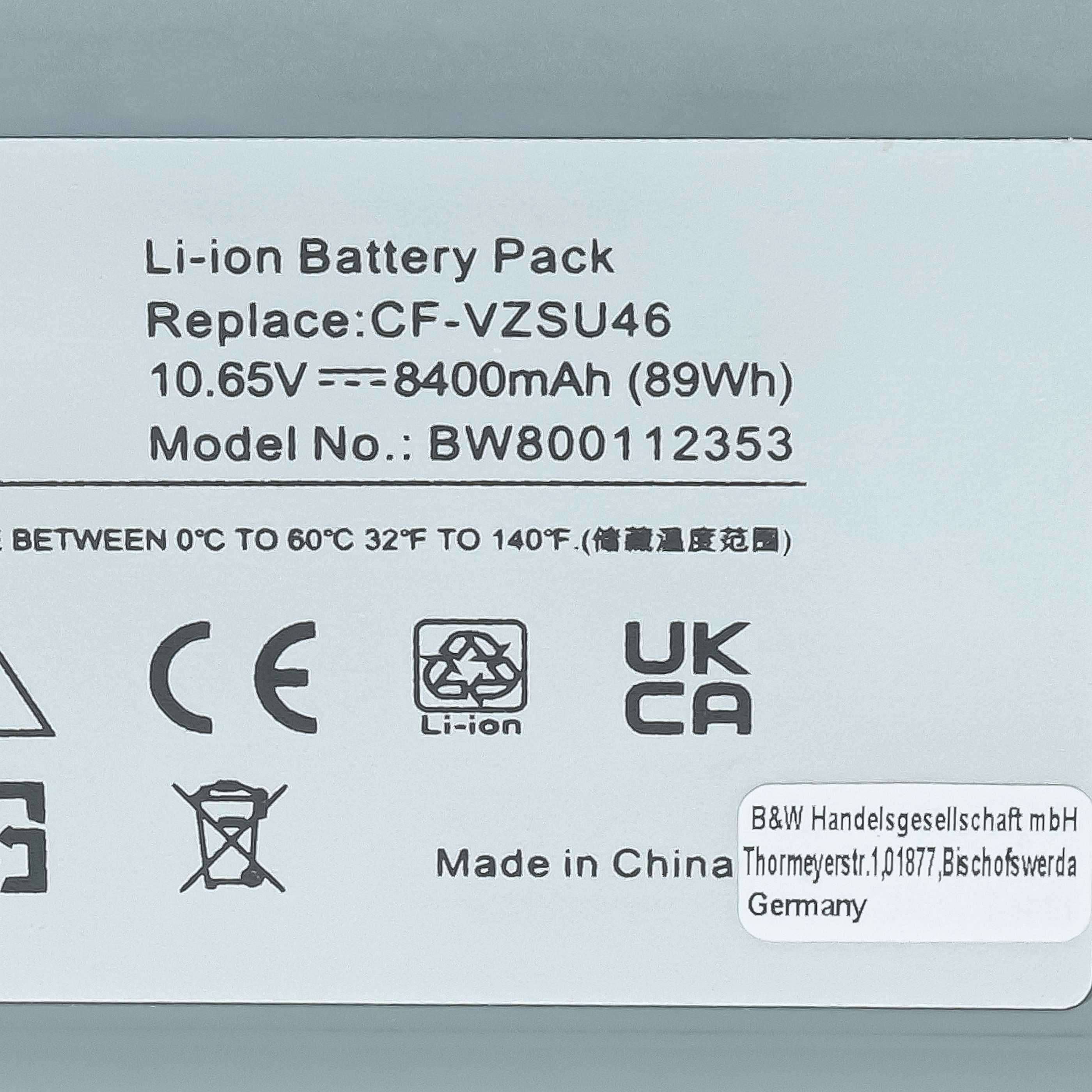 Li-Ion Akku: Modell BW800112353, 10.65V 8400mAh.