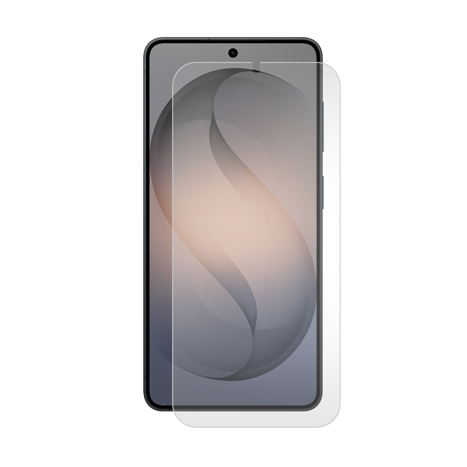 Een smartphone met een licht verkeerd uitgelijnde schermprotector.