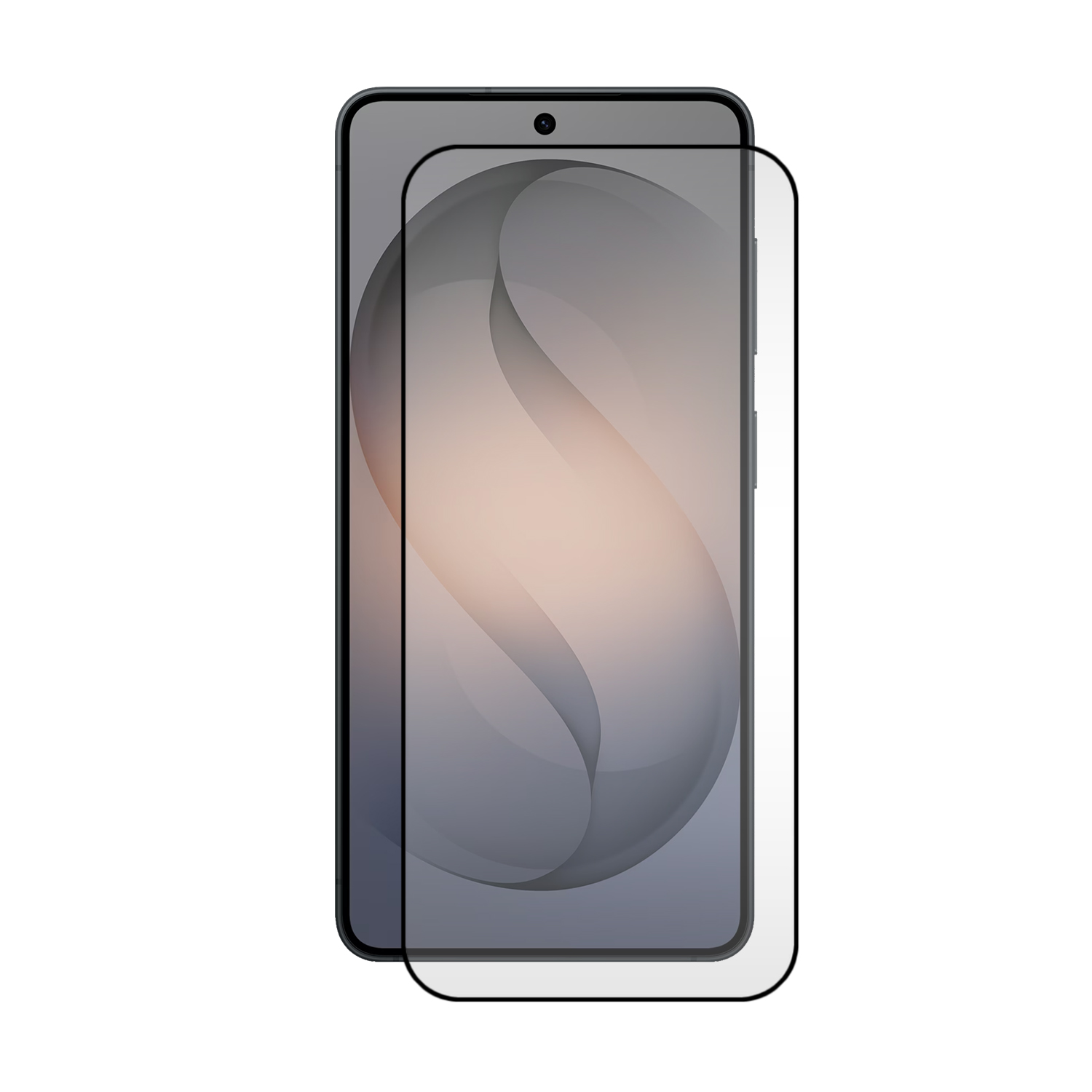 Un smartphone avec un protecteur d'écran posé sur son écran.