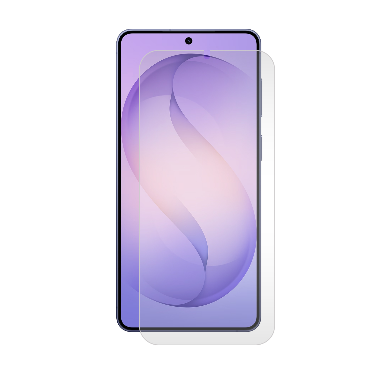 Un smartphone avec un protecteur d'écran légèrement décalé.