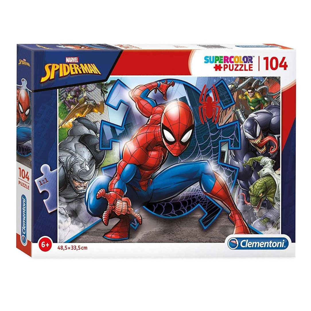 Puzzle Spider-Man z Spider-Manem, Venomem, Nosorożcem, Jaszczurem i Zielonym Goblinem.