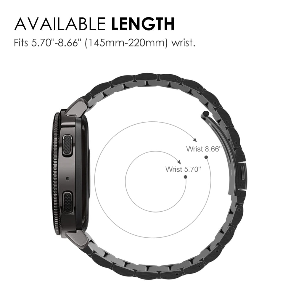 Armbandmaße: 145-220mm Handgelenkumfang. Zeigt minimale und maximale Größen.