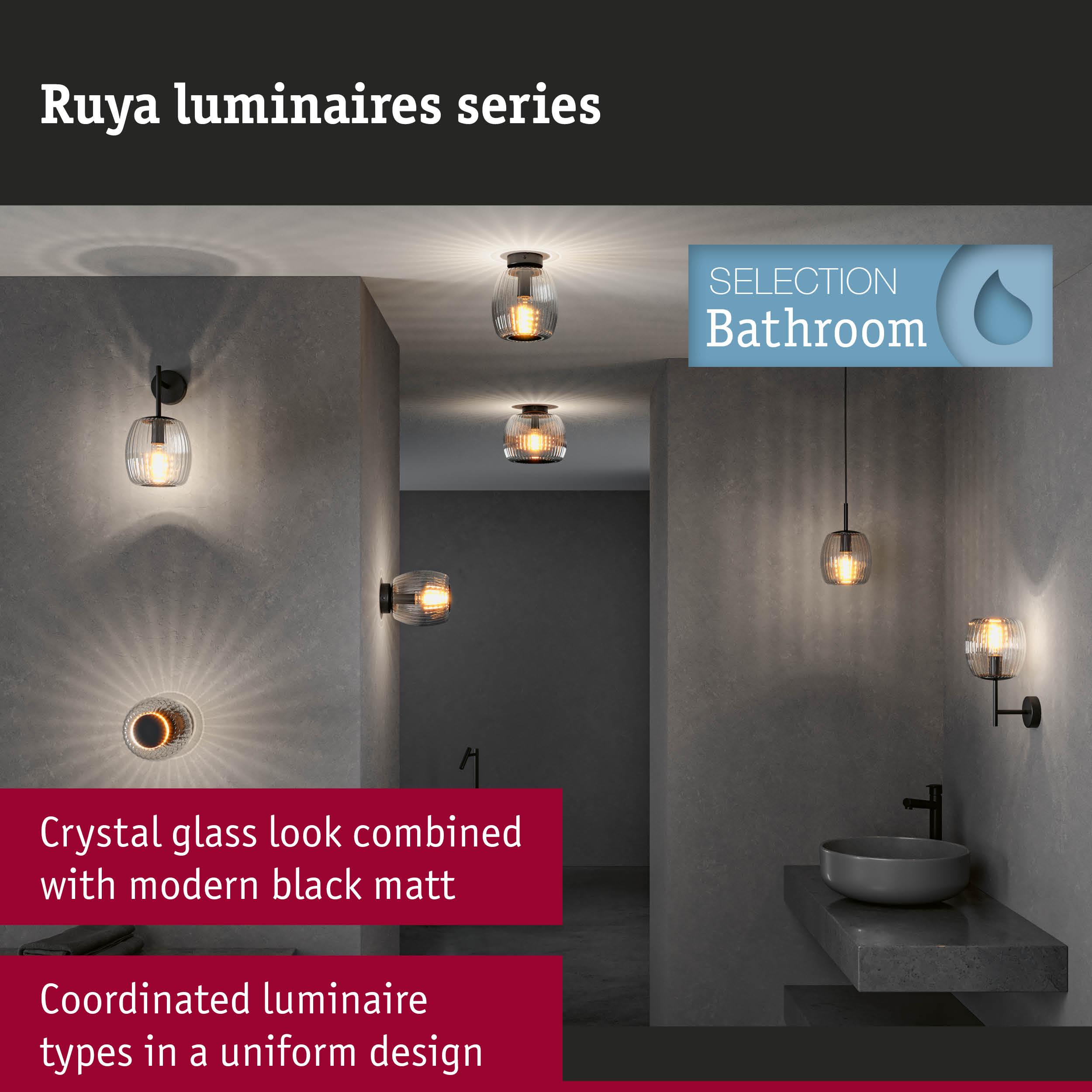 Lampy łazienkowe ze szkła i czarnego matu.