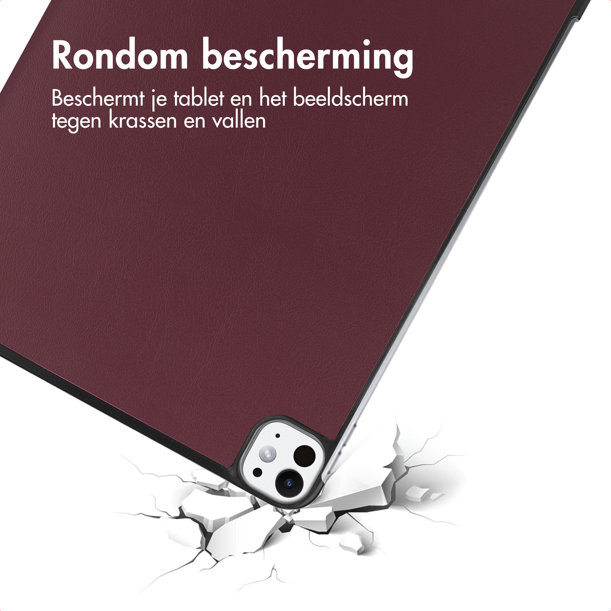Rode hoes met krassen en vallen op gebarsten grond.