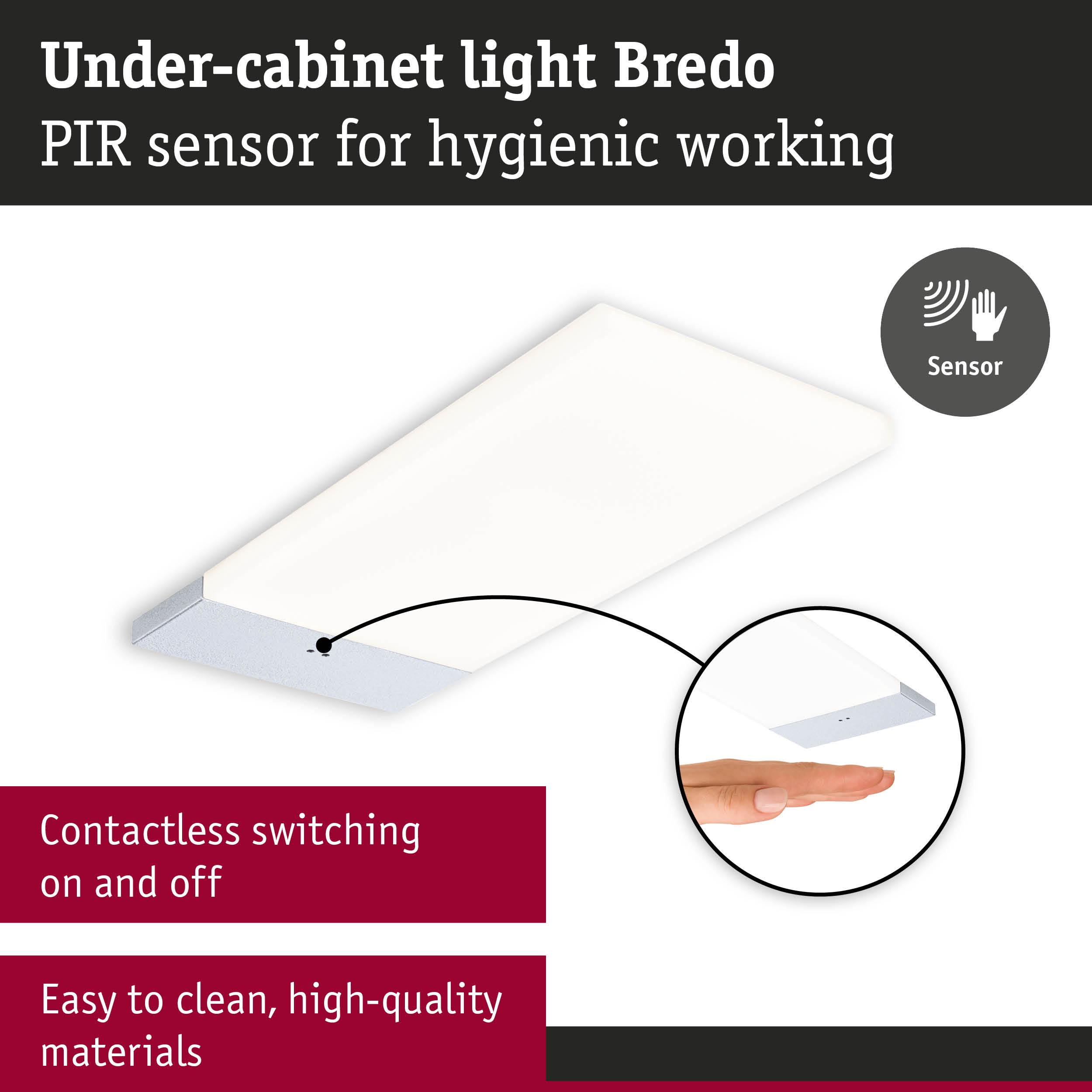 Lampa podszafkowa z czujnikiem PIR do bezdotykowej obsługi.