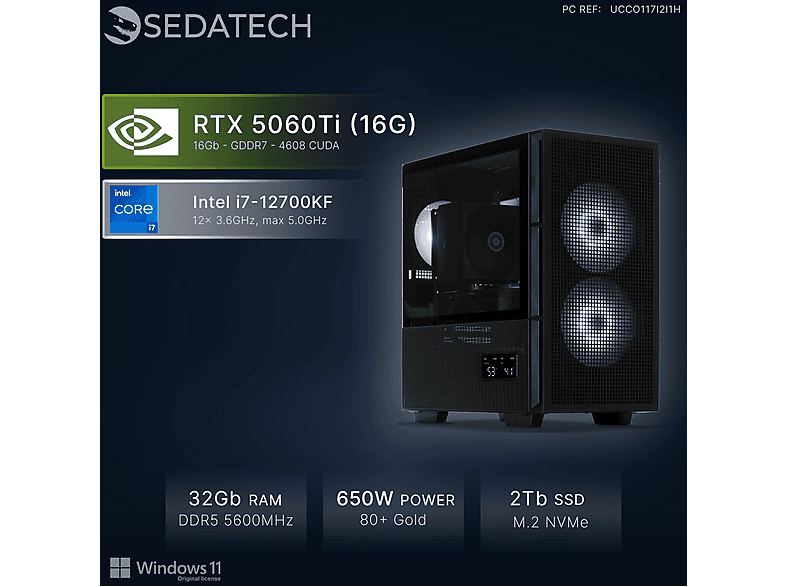 SEDATECH DESKTOP GAMING UCCO117I2I1HF, Intel®, Intel i7-12700KF